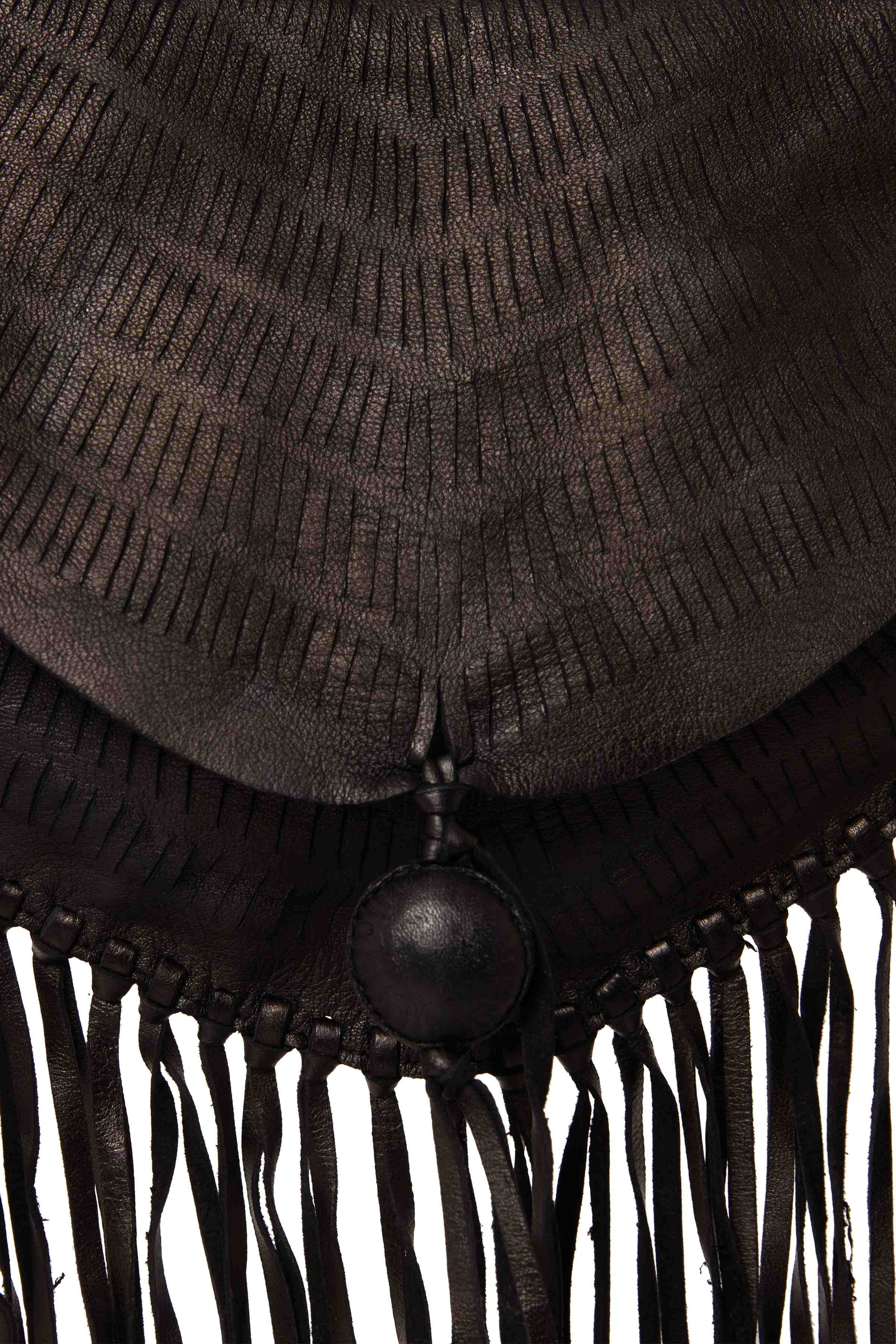 Bahab Hand Cut Bag Leather - Black