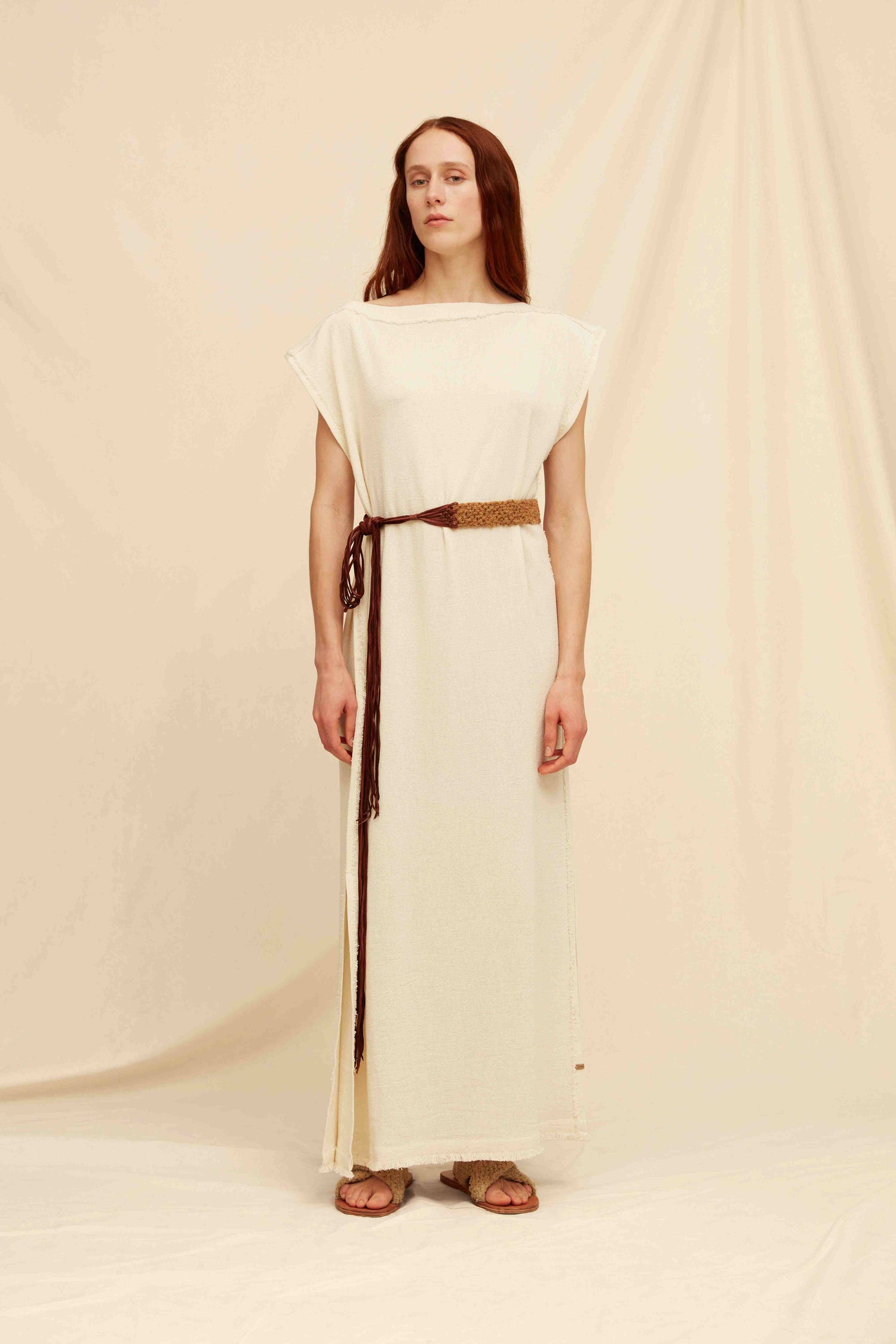 BALCHE COTTON BLENDED BELT - TOBACCO Hover Image