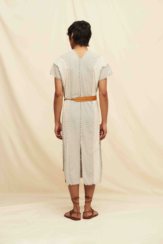 CHAAC LINES DRESS / TUNIC - QUIET GREY / NATURAL