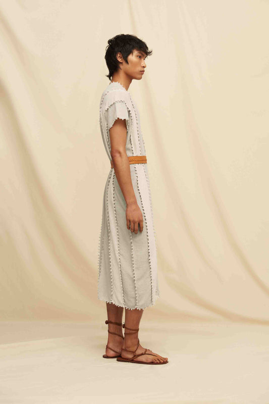 CHAAC LINES DRESS / TUNIC - QUIET GREY / NATURAL