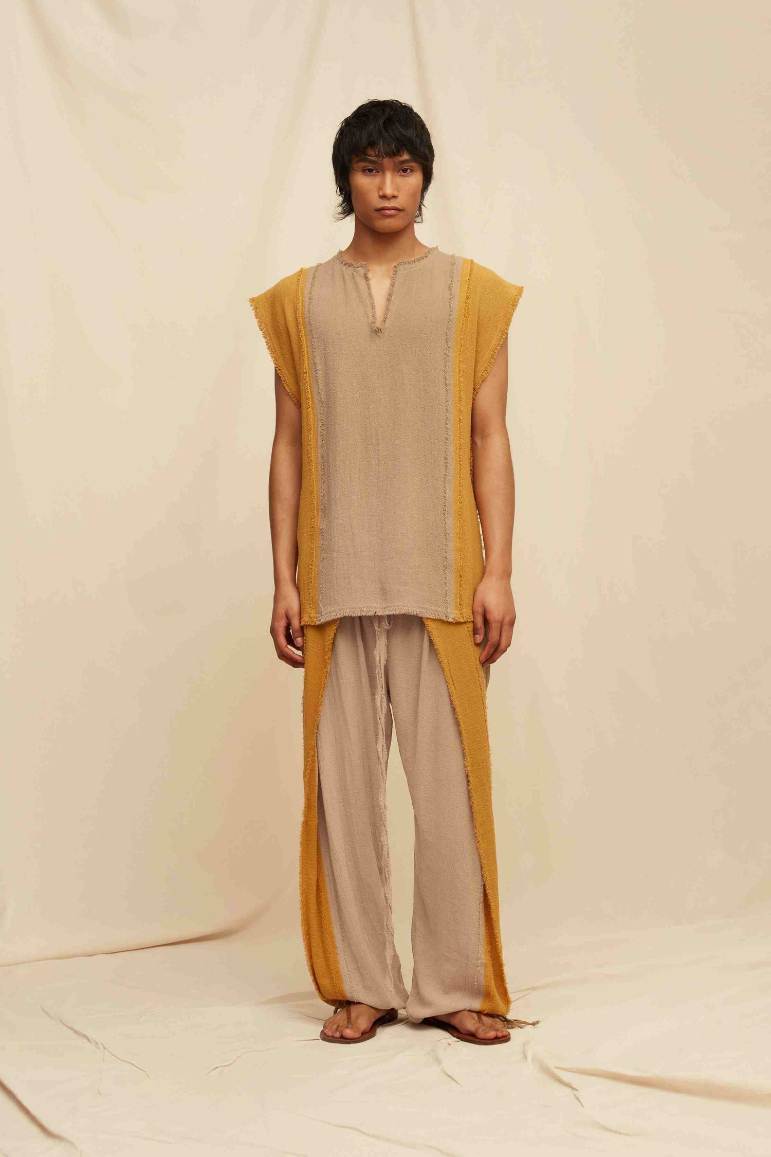 CHINDIKUN SHIRT - SEPIA / MUSTARD Hover Image