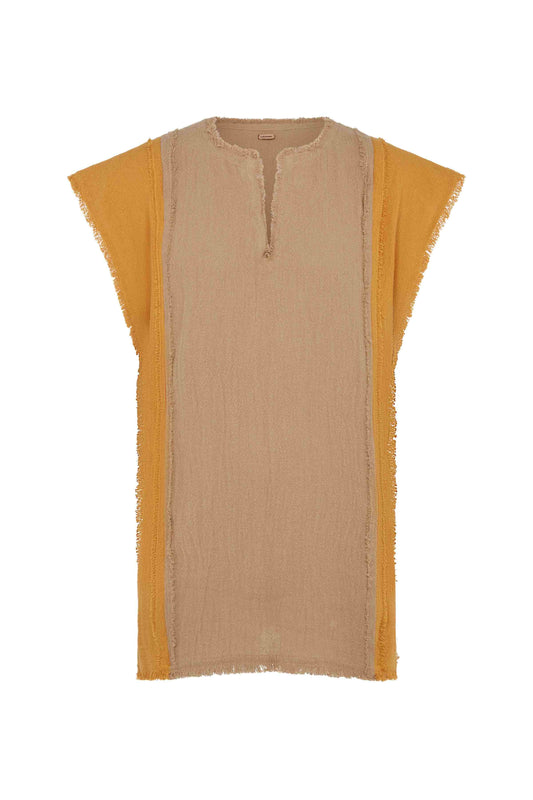 CHINDIKUN SHIRT - SEPIA / MUSTARD