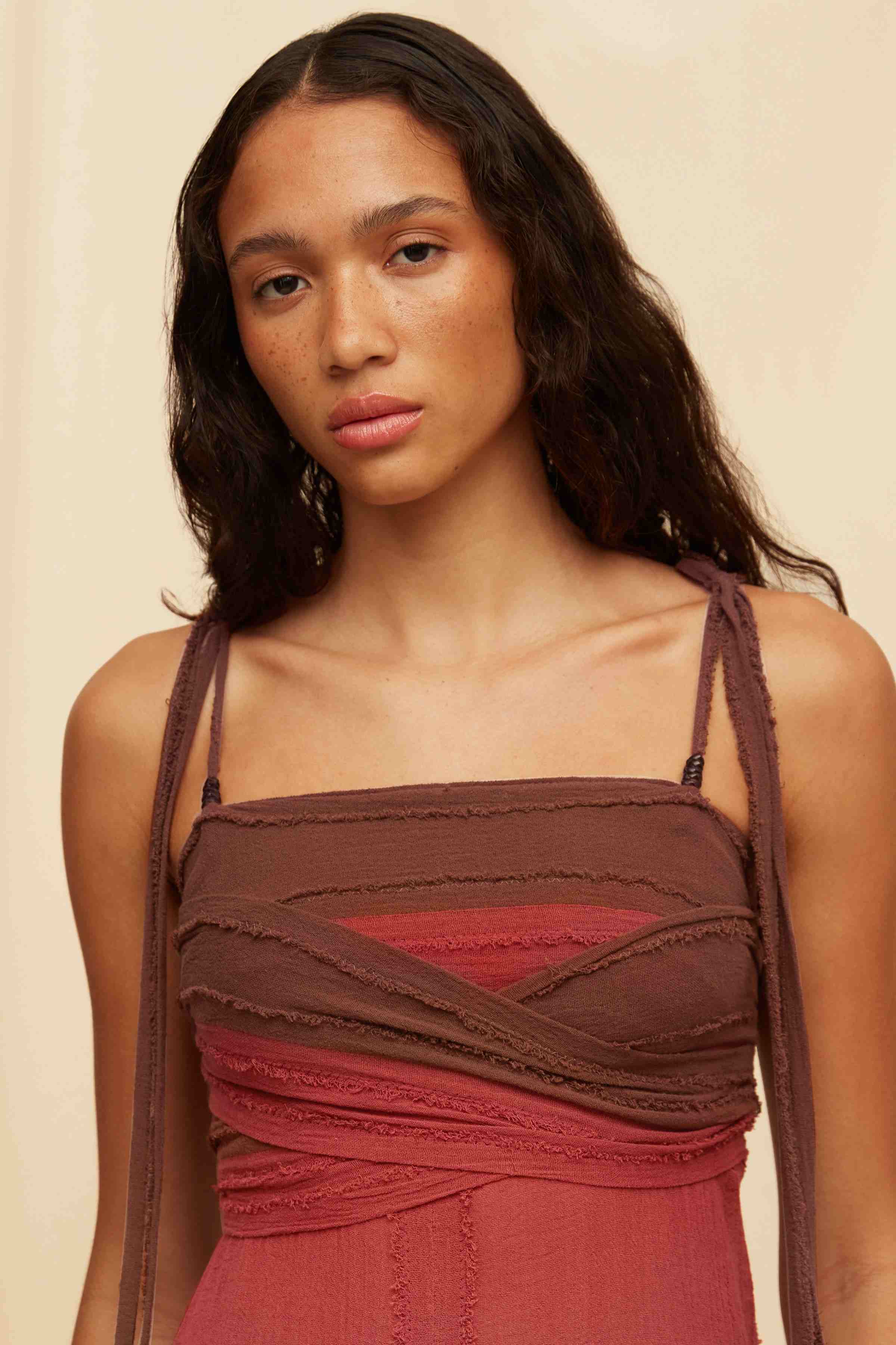 Hanza Dress Cotton Gauze - Madera / Kaoba
