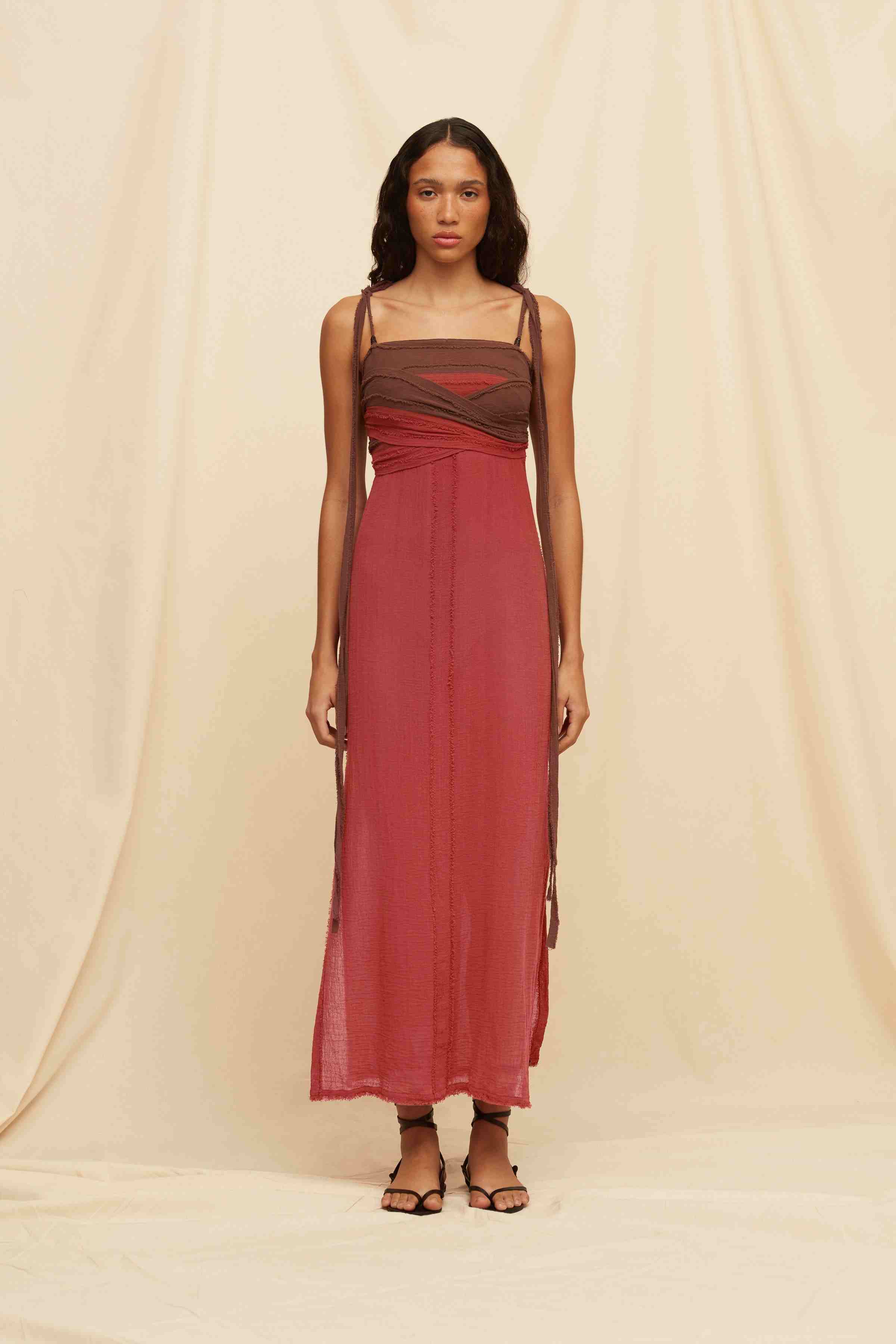 Hanza Dress Cotton Gauze - Madera / Kaoba