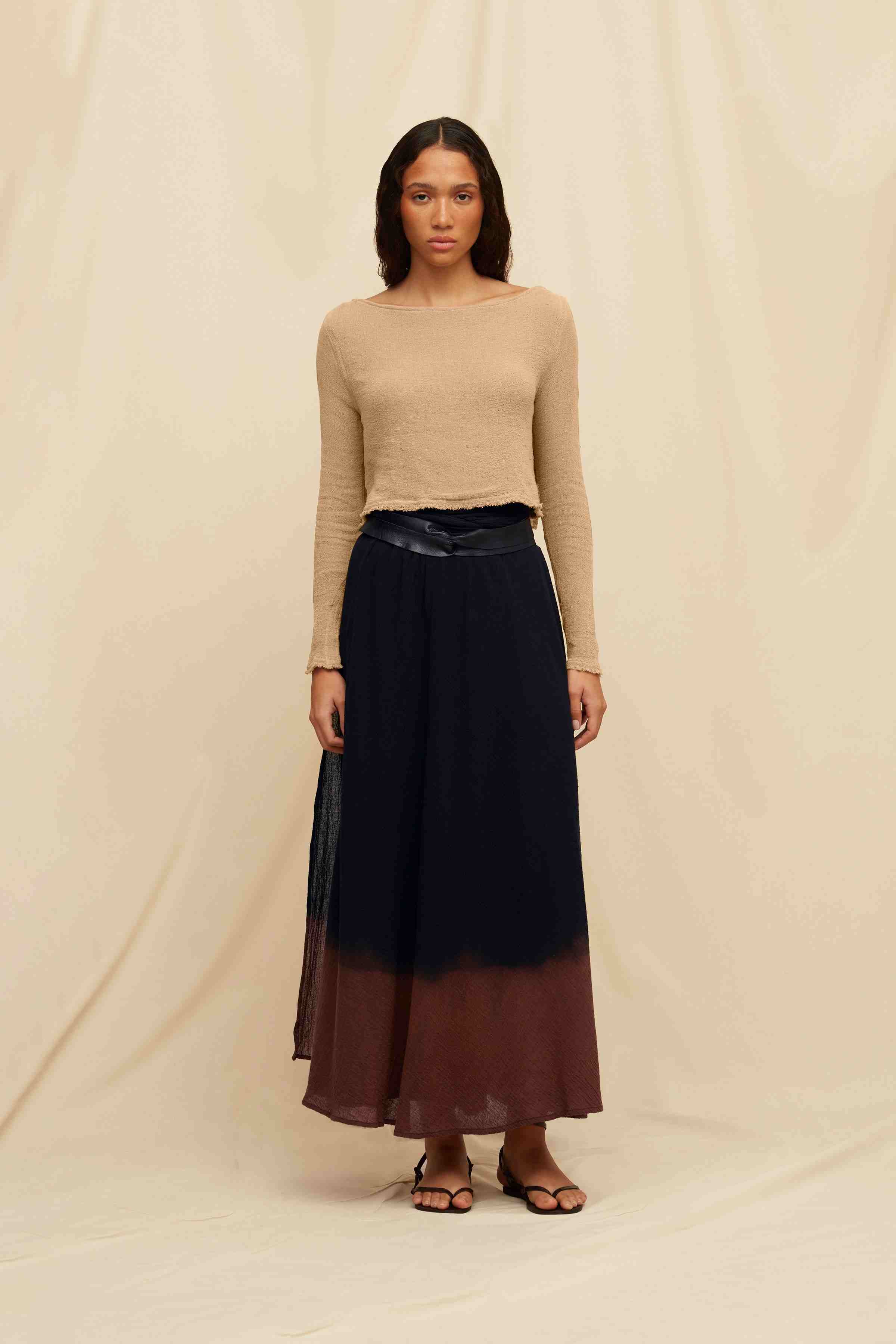 Hool Top Cotton Gauze - Sepia