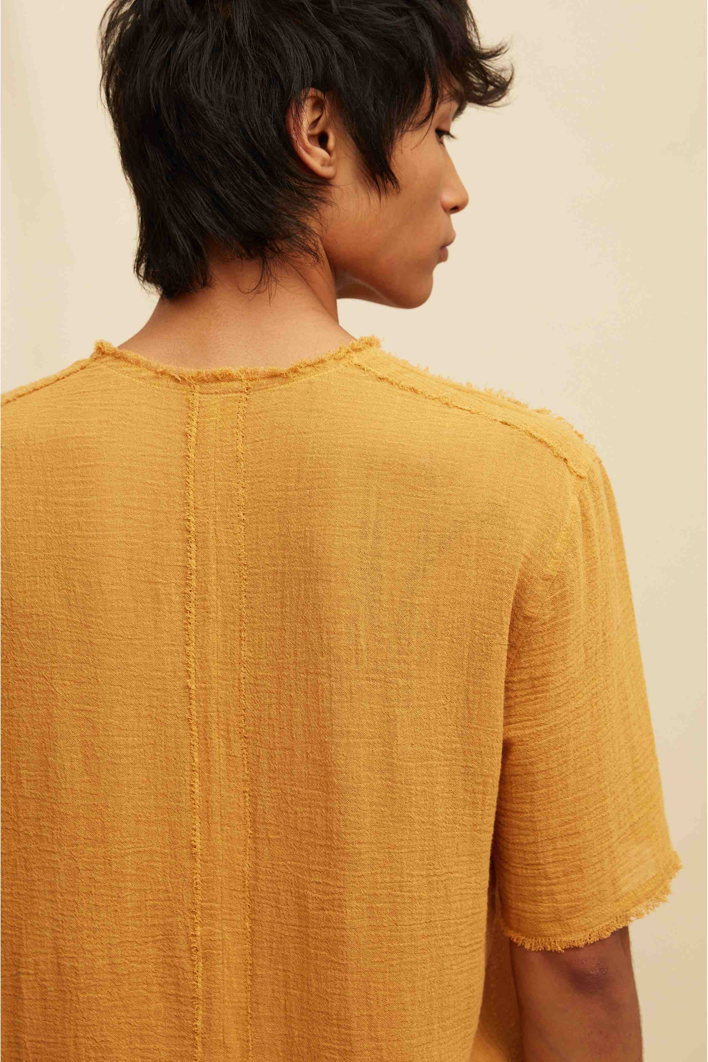 Kaxan Shirt Cotton Gauze - Mustard