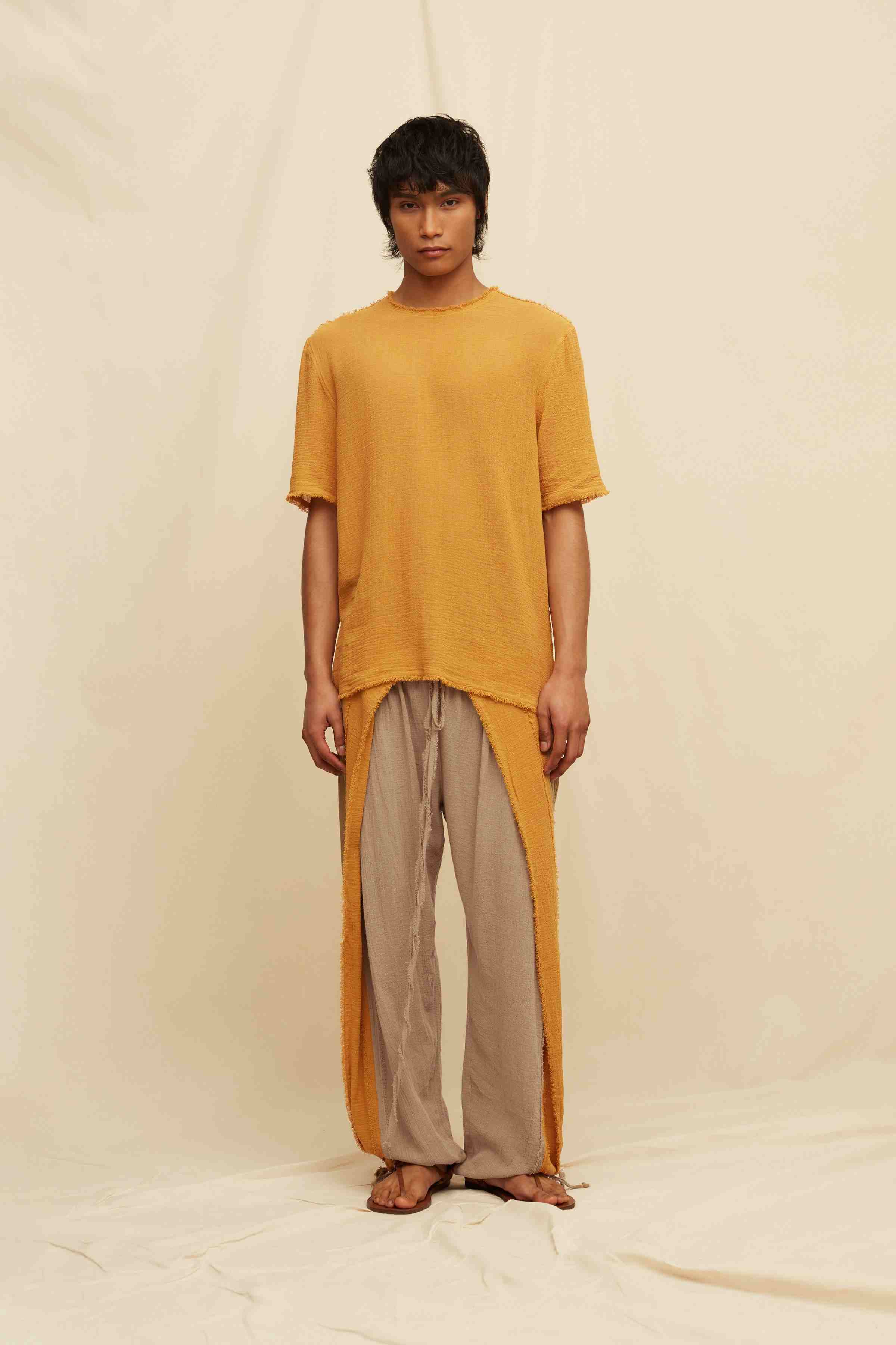 Kaxan Shirt Cotton Gauze - Mustard