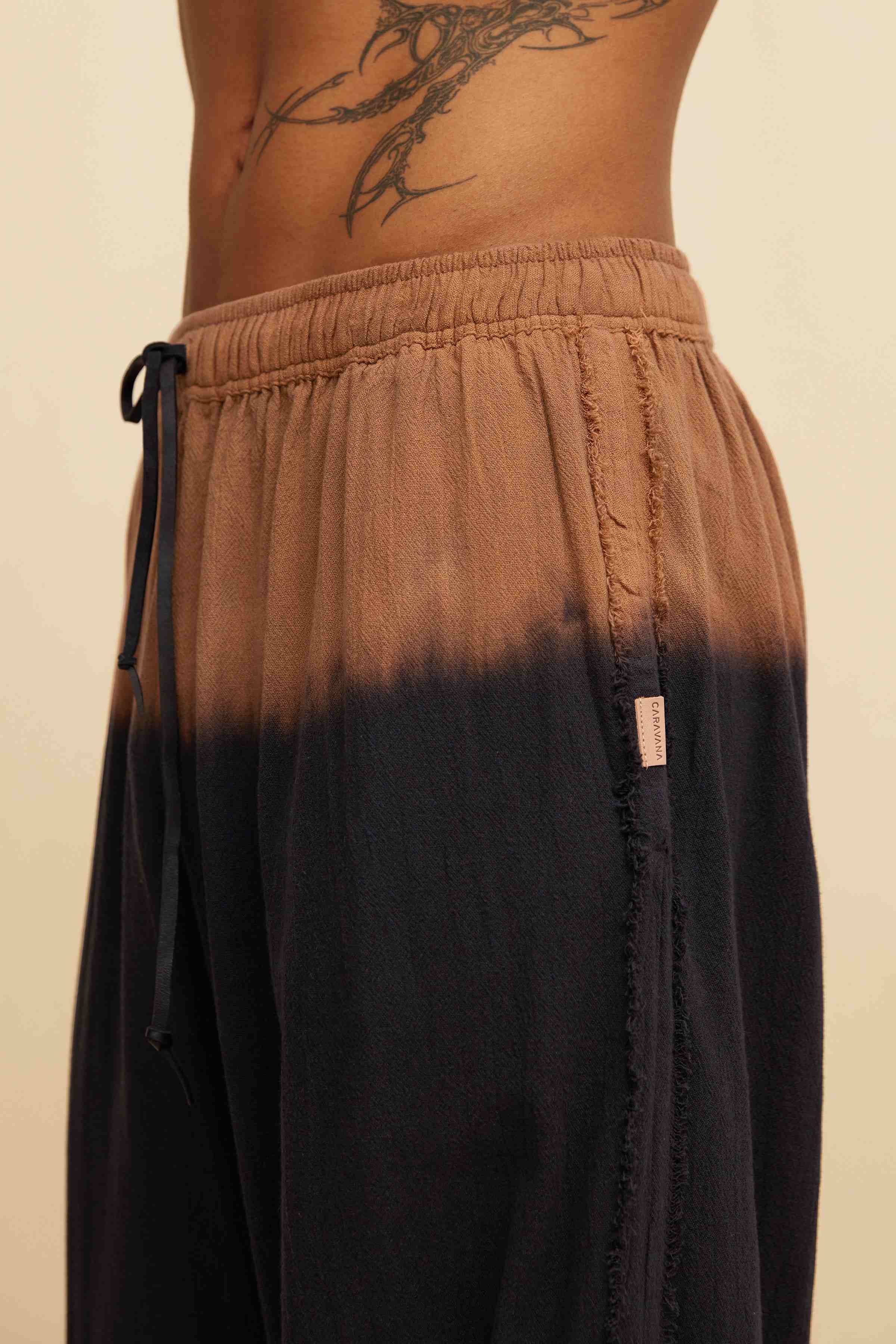 Kunka Pants Artisanal Cotton - Black Tie Dye