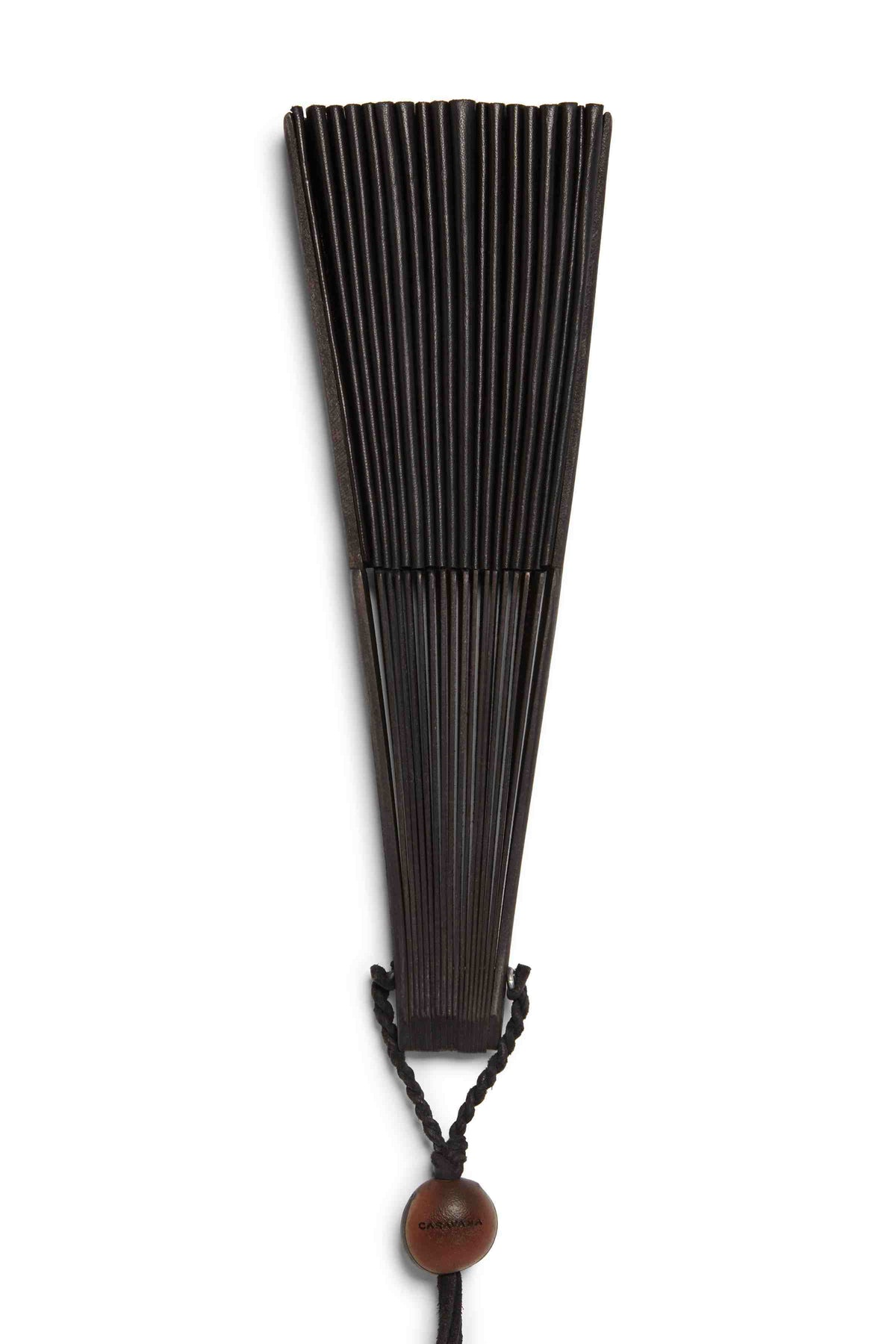 Leather Handfan Leather - Black