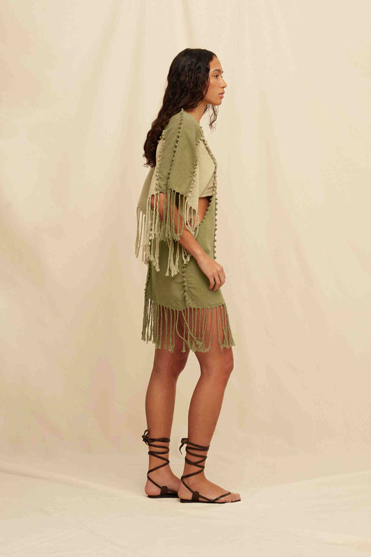POCHIL DRESS - OLIVE / SEPIA