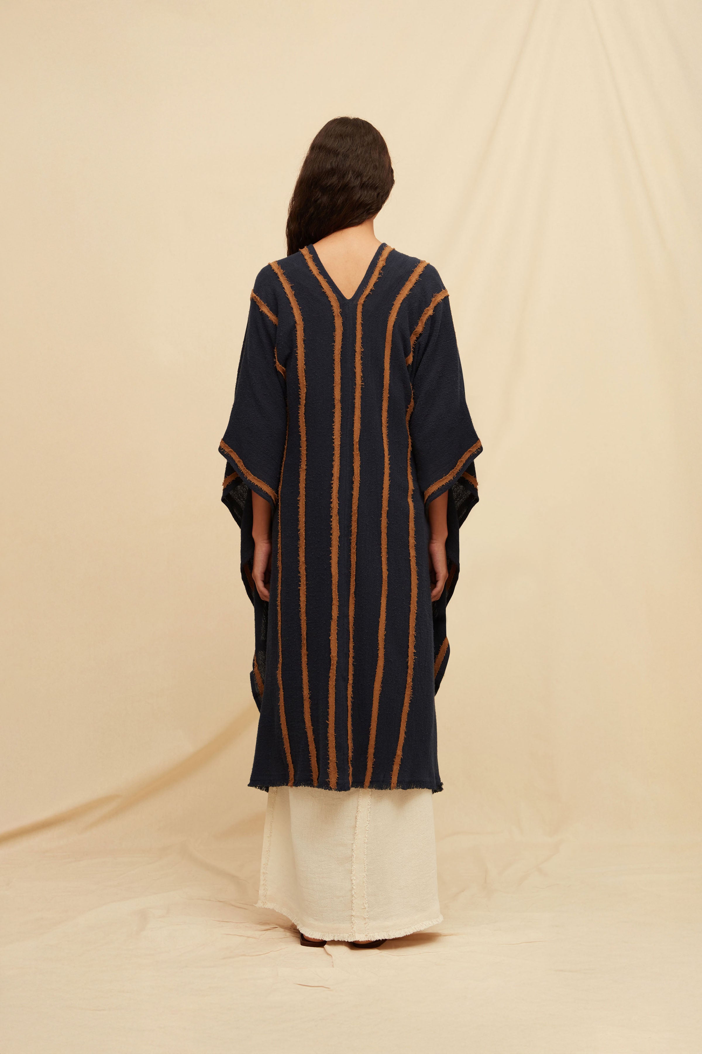 Yata Cape Artisanal Cotton - Navy Blue