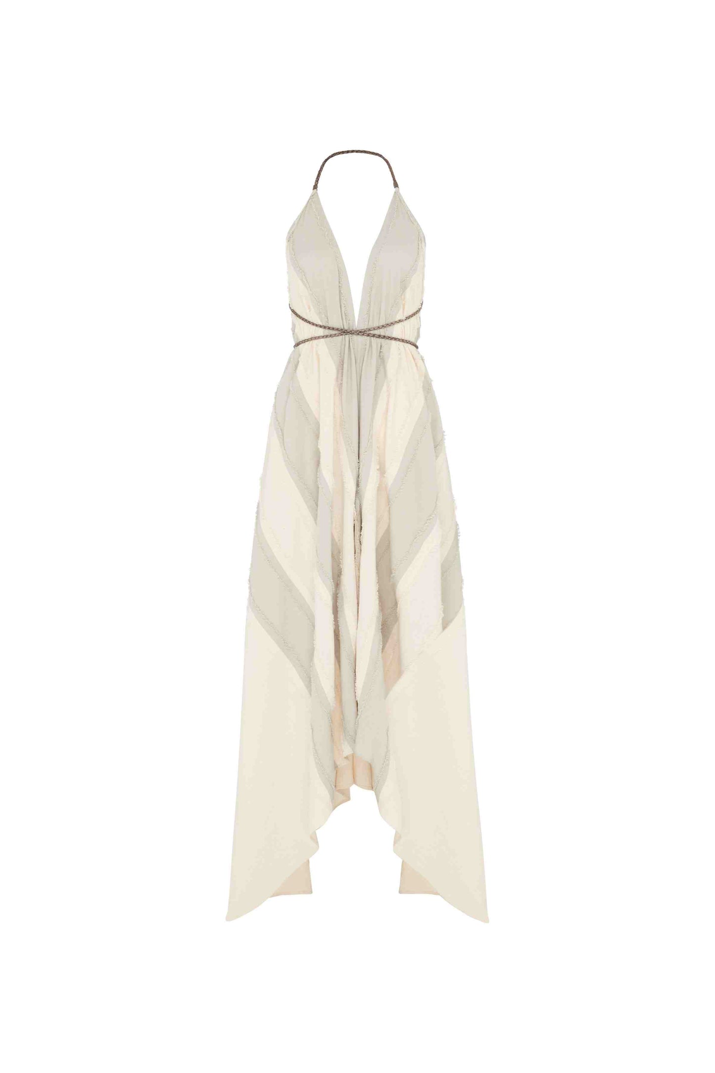 YATZIL LINES DRESS - QUIET GREY / NATURAL