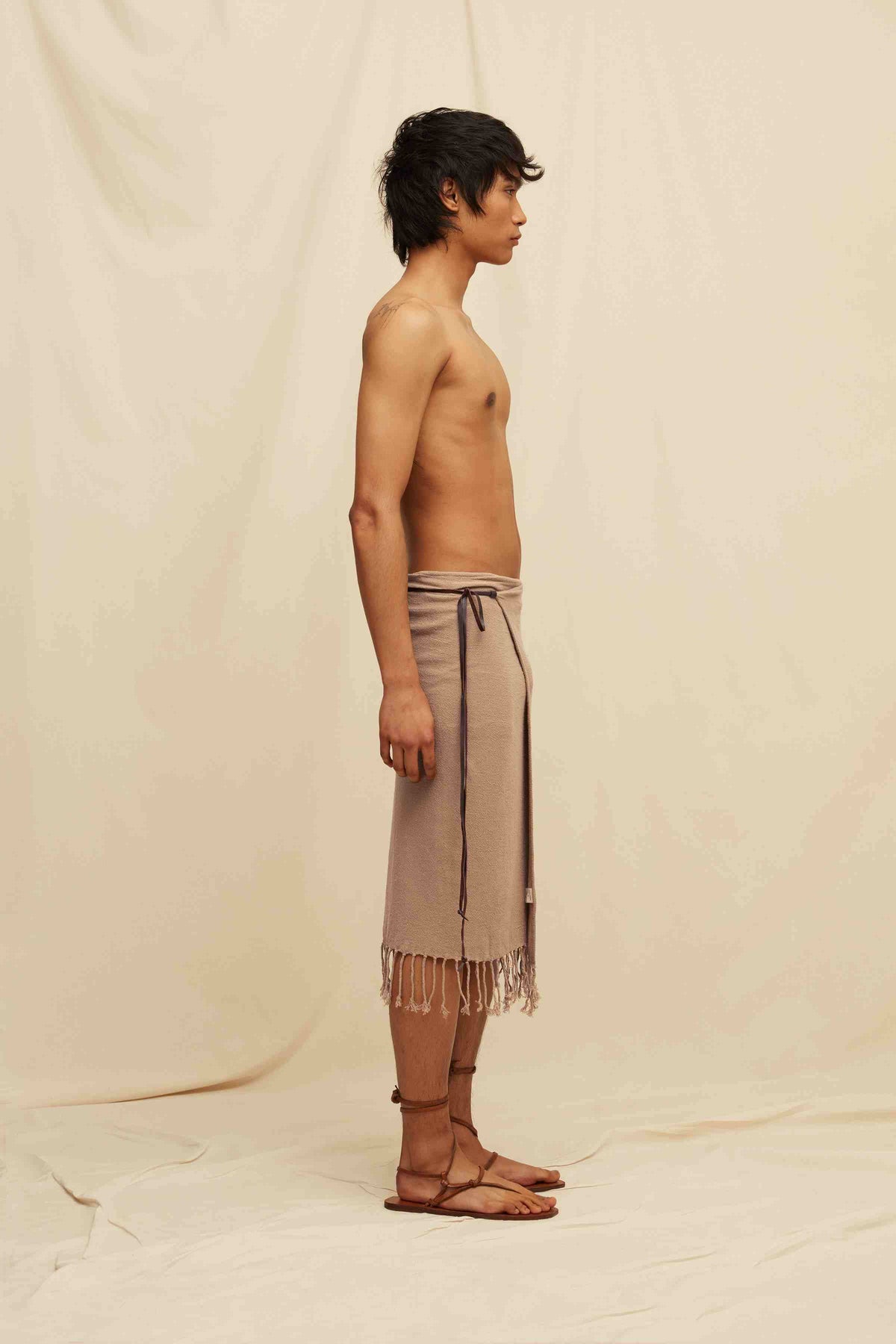 Pareo Leather Cotton Jute - Sepia
