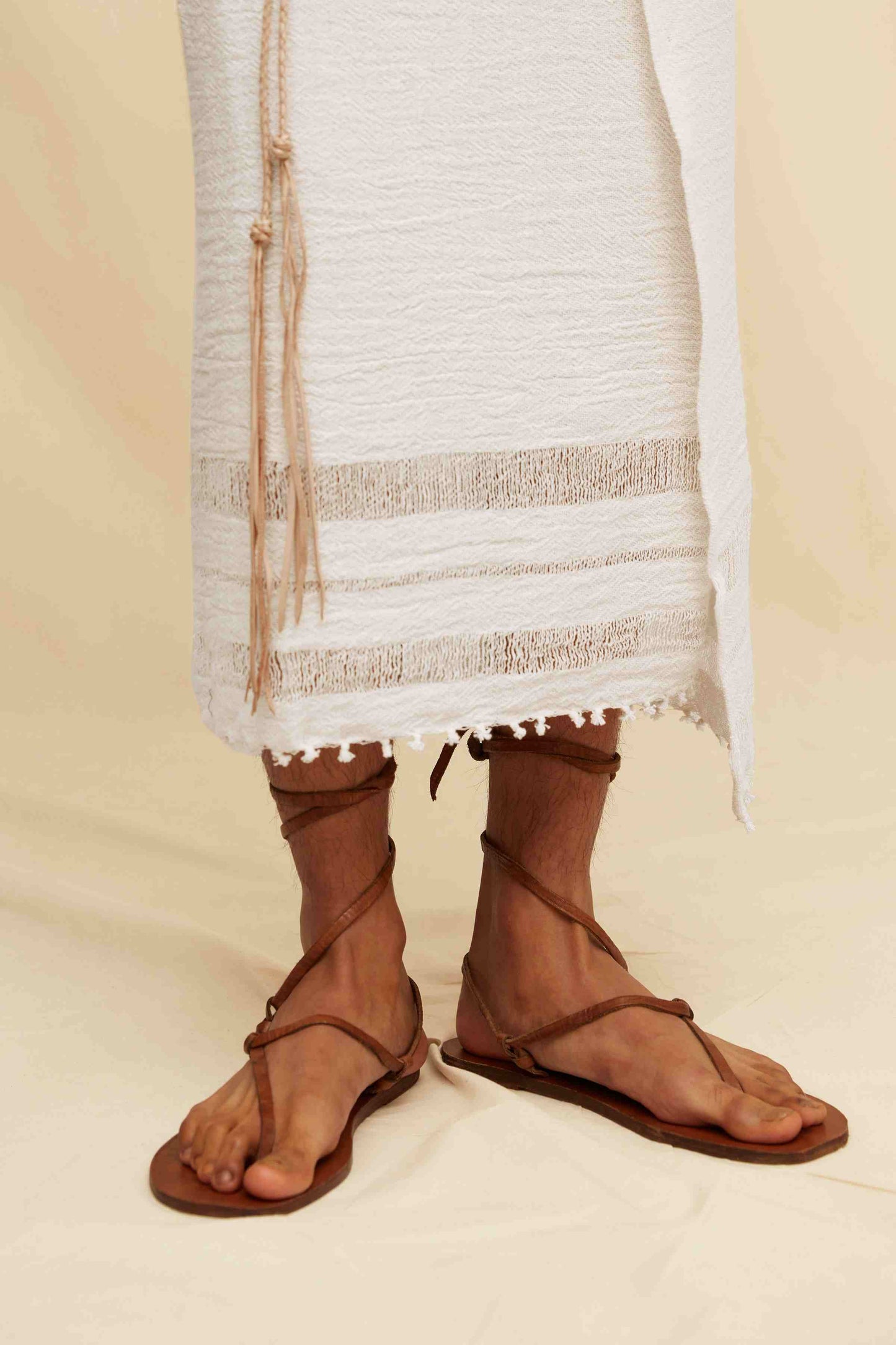 PAREO LEATHER LONG - NATURAL