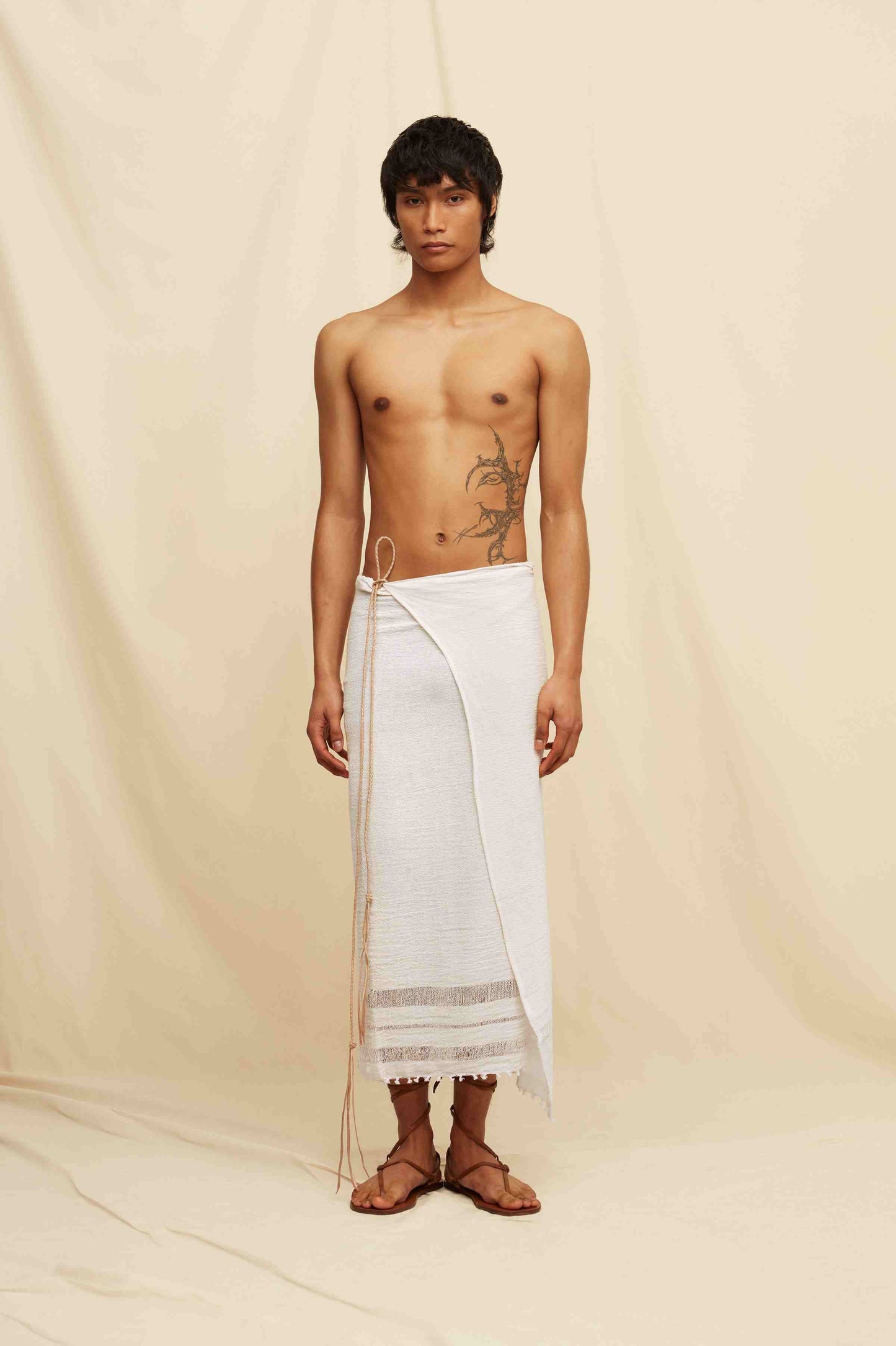 PAREO LEATHER LONG - NATURAL