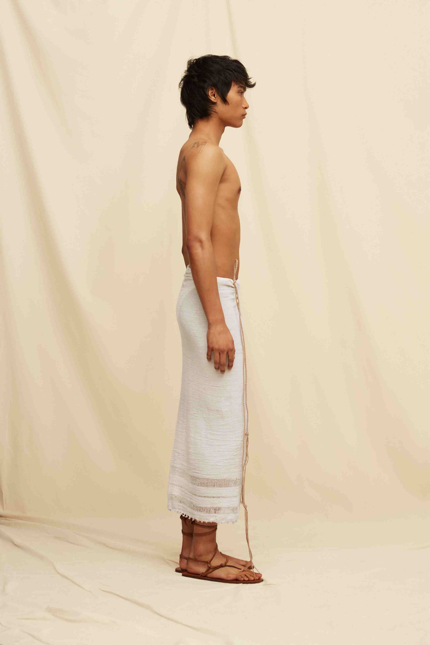 PAREO LEATHER LONG - NATURAL