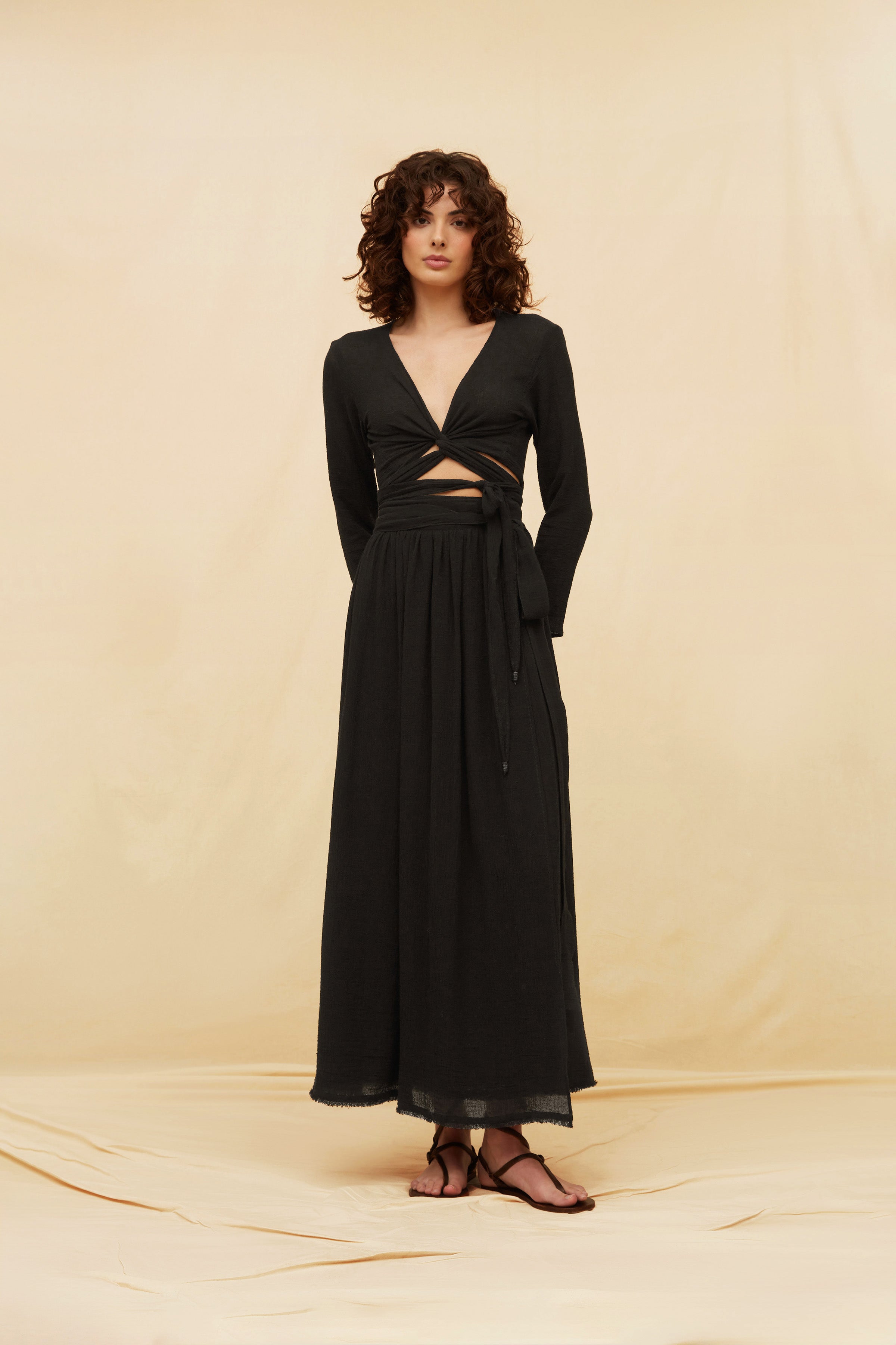 Soolche Skirt Cotton Gauze - Black