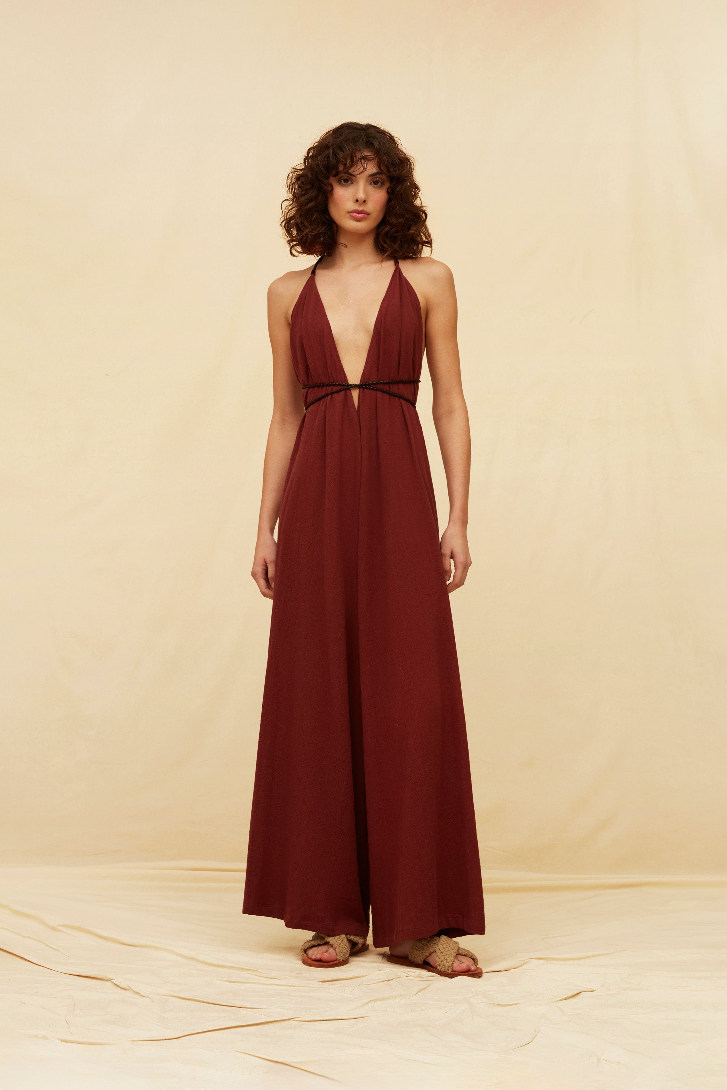Pakkun Jumpsuit Artisanal Cotton - Ruby Wine