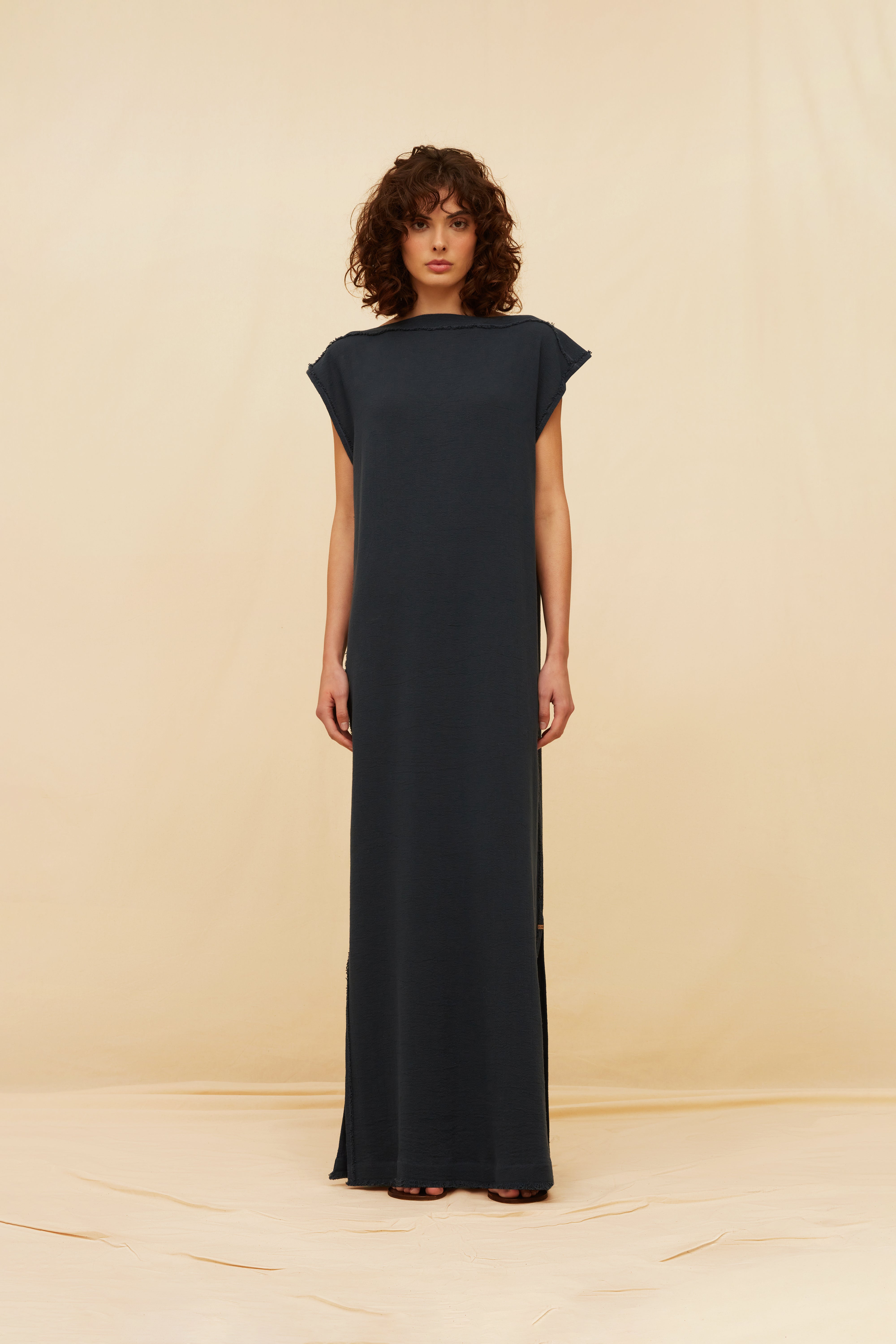 Rosha Maxi Dress Cotton Jute - Ultramarine