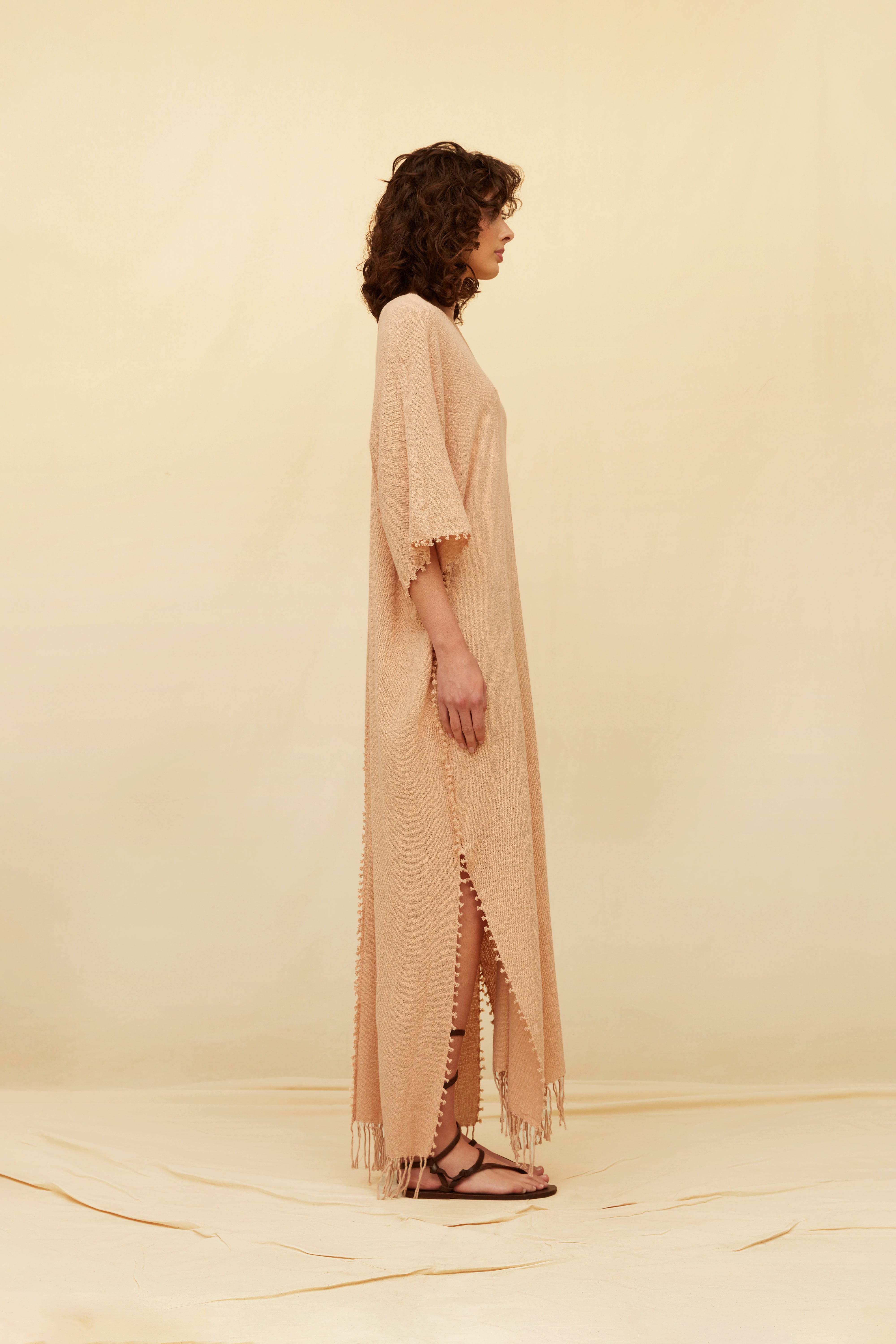 Saas Dress Cotton Jute - Antique Rose