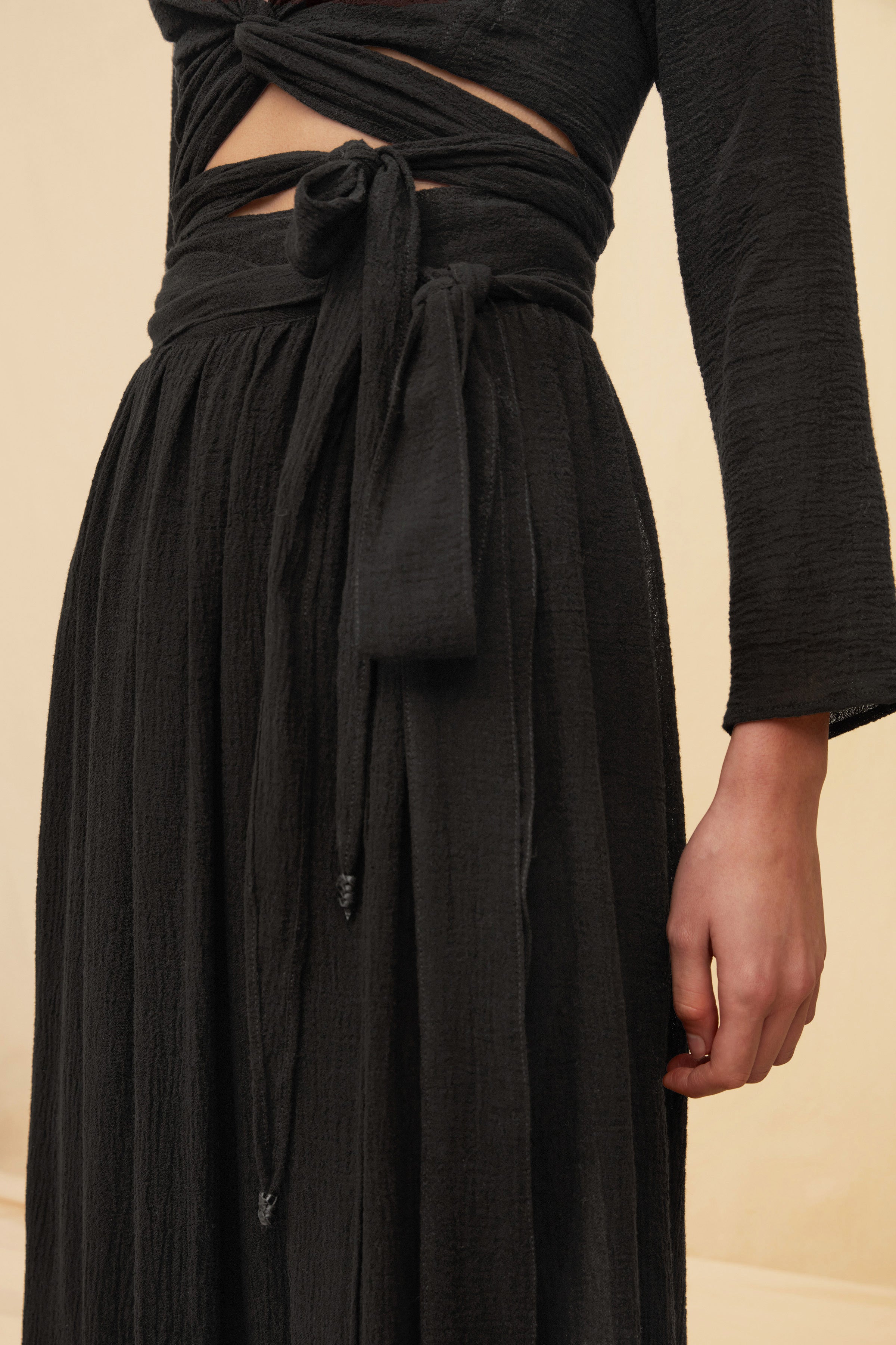 Soolche Skirt Cotton Gauze - Black