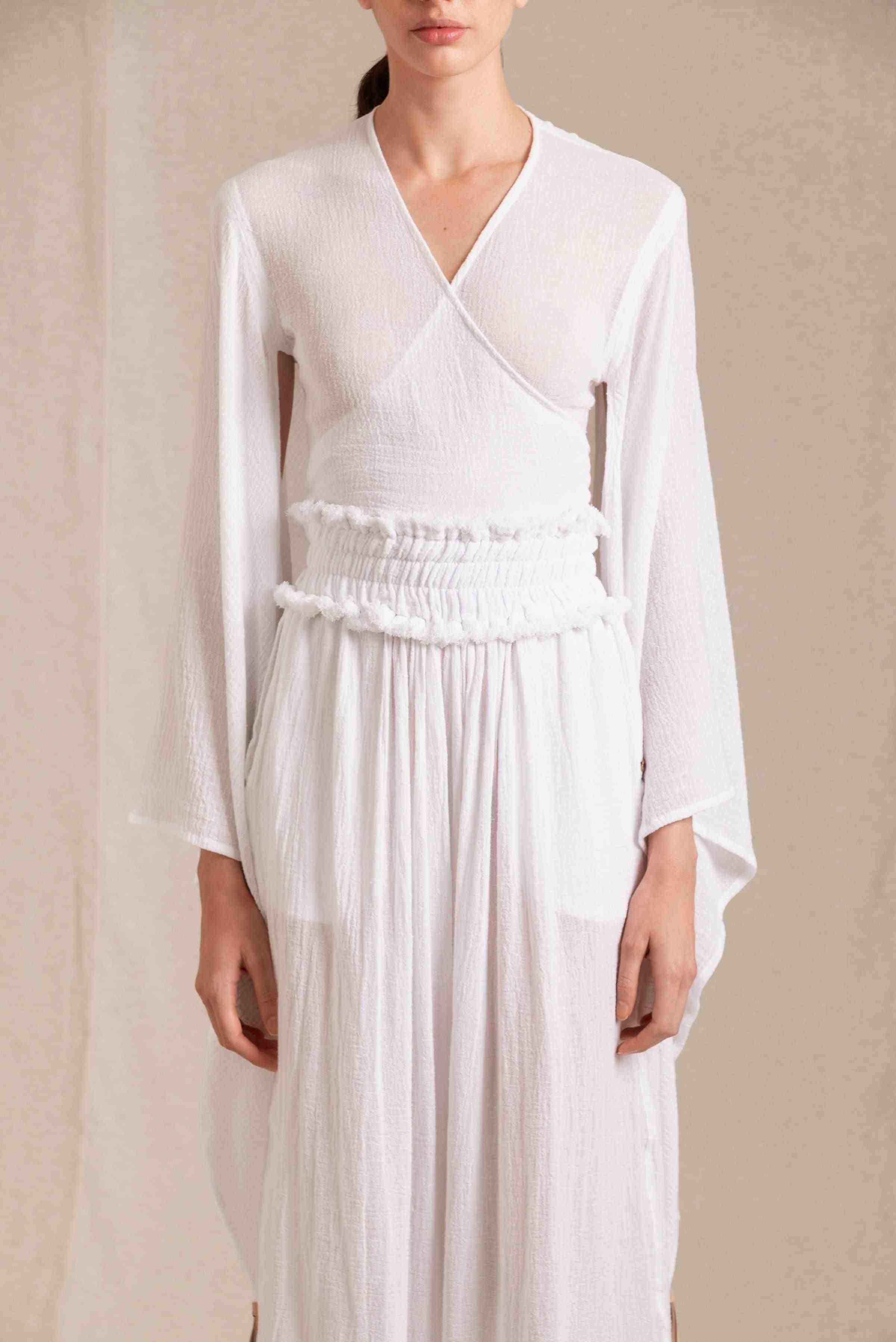 Hix Pants Cotton Gauze - White
