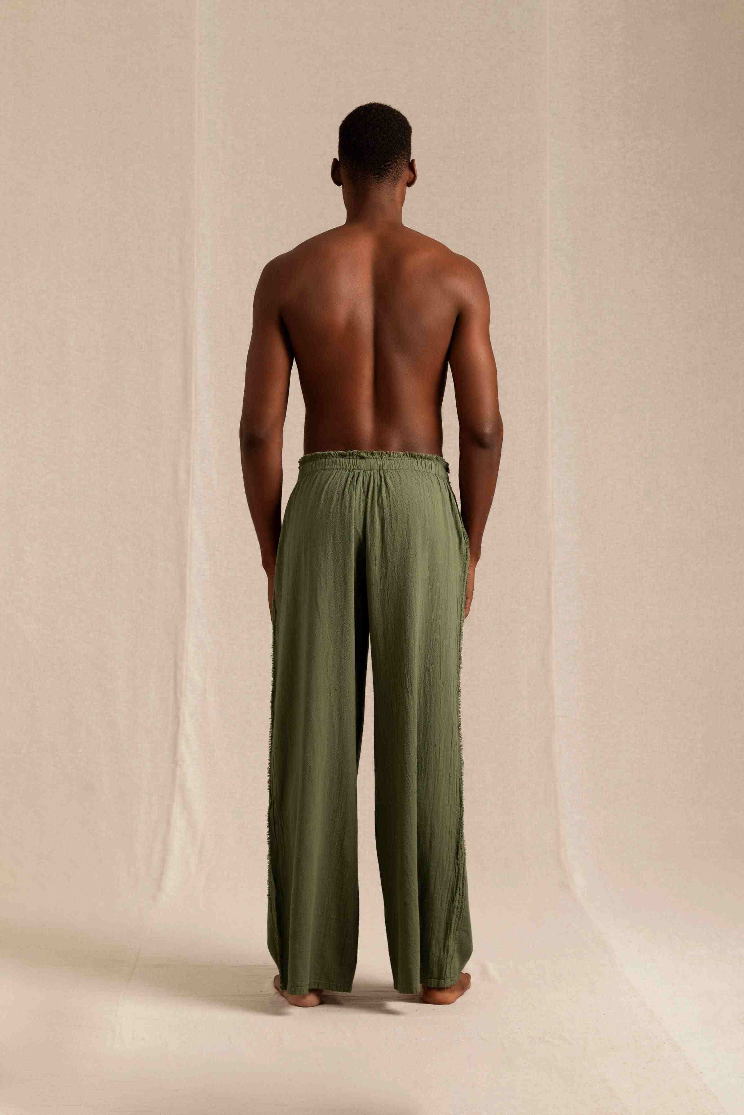 Haayab Pants Artisanal Cotton - Olive