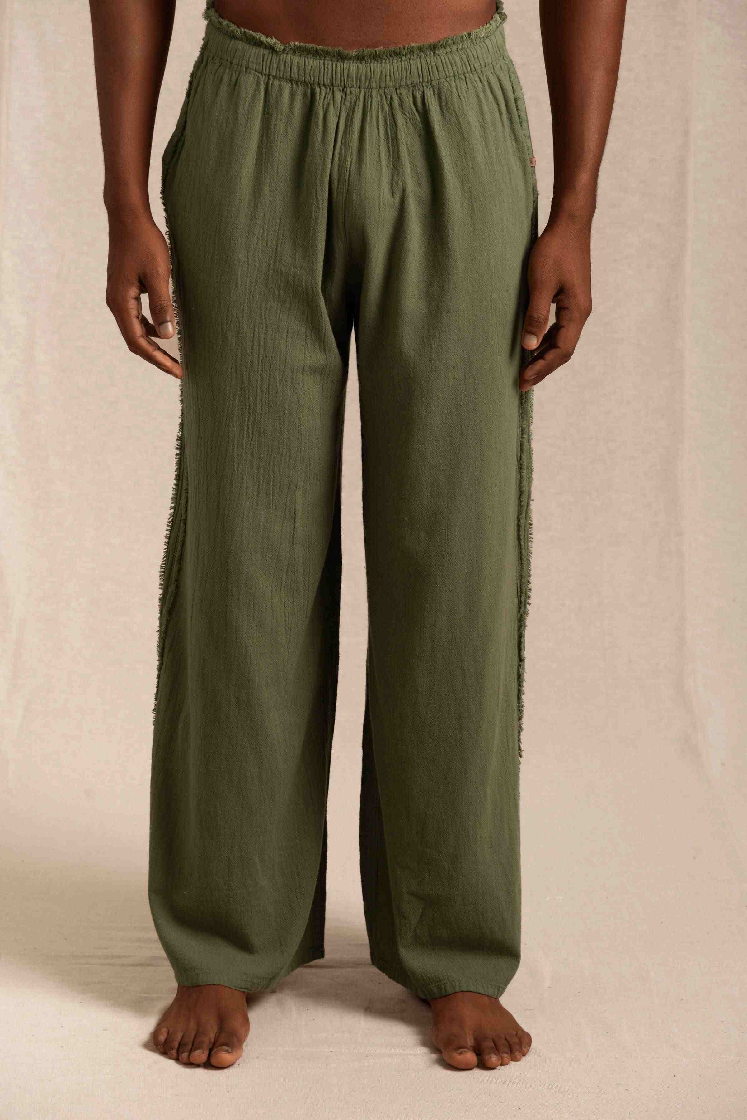 Haayab Pants Artisanal Cotton - Olive