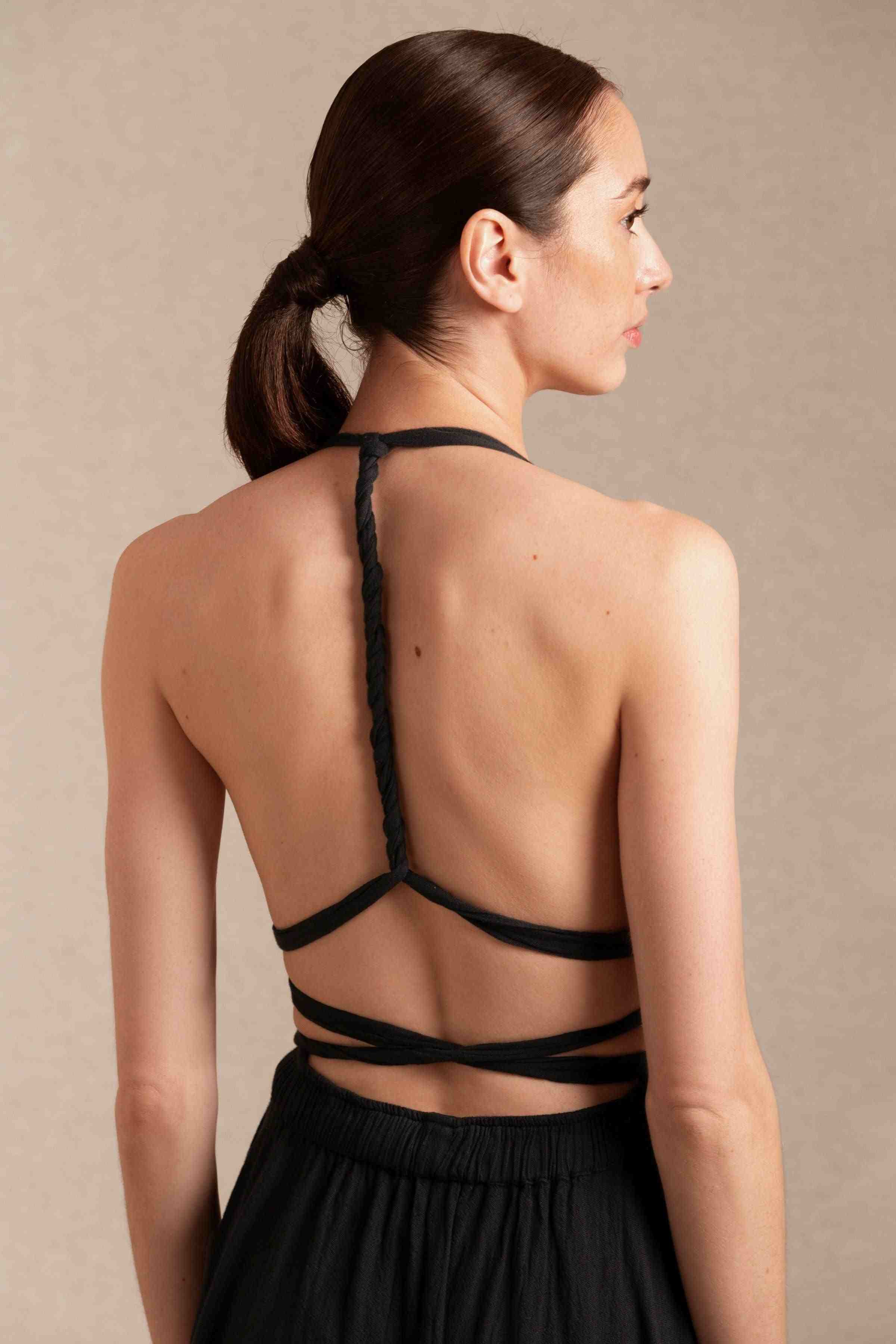 Hera Dress Artisanal Cotton - Black