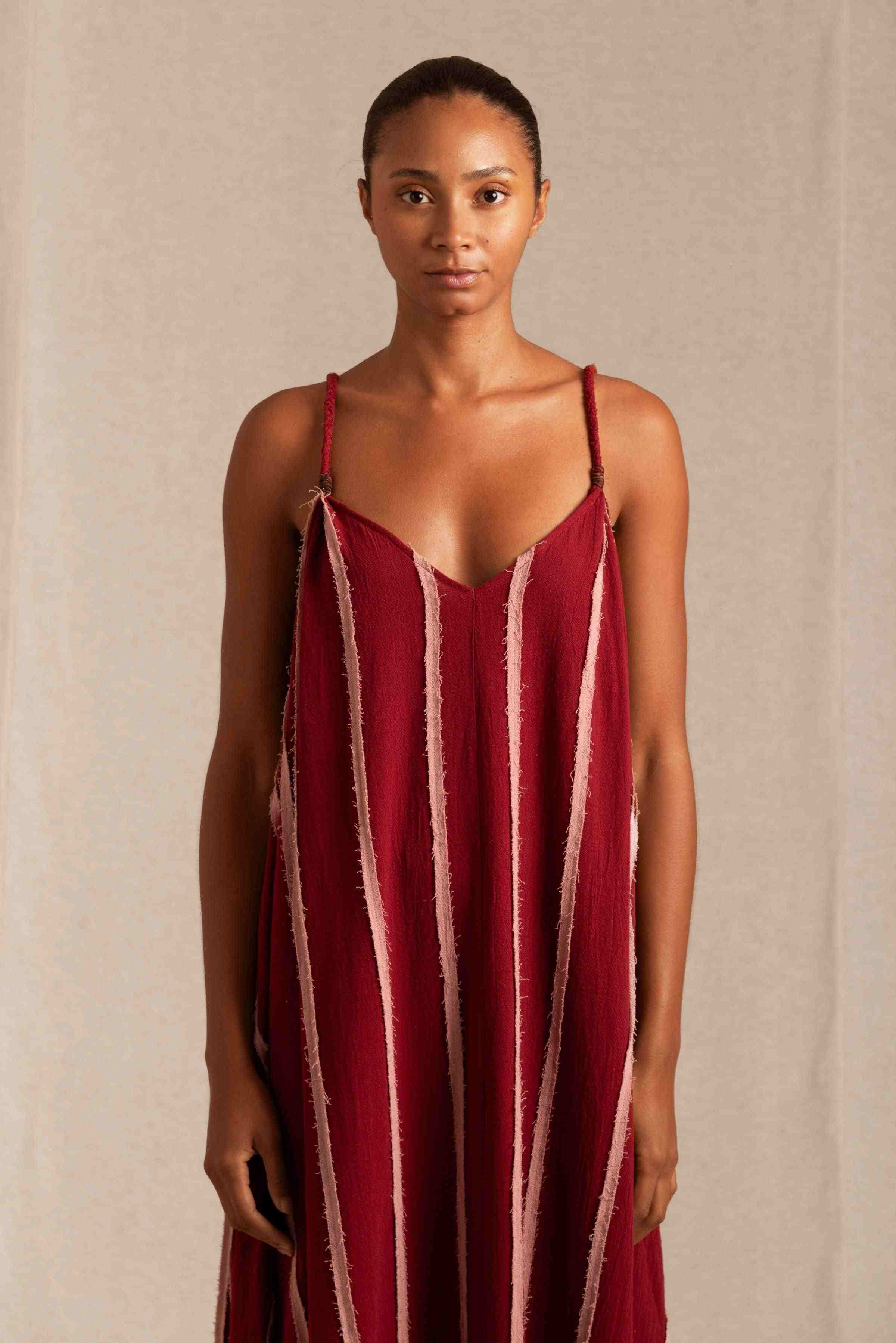 Kandii Dress Artisanal Cotton - Cherry / Desert Rose