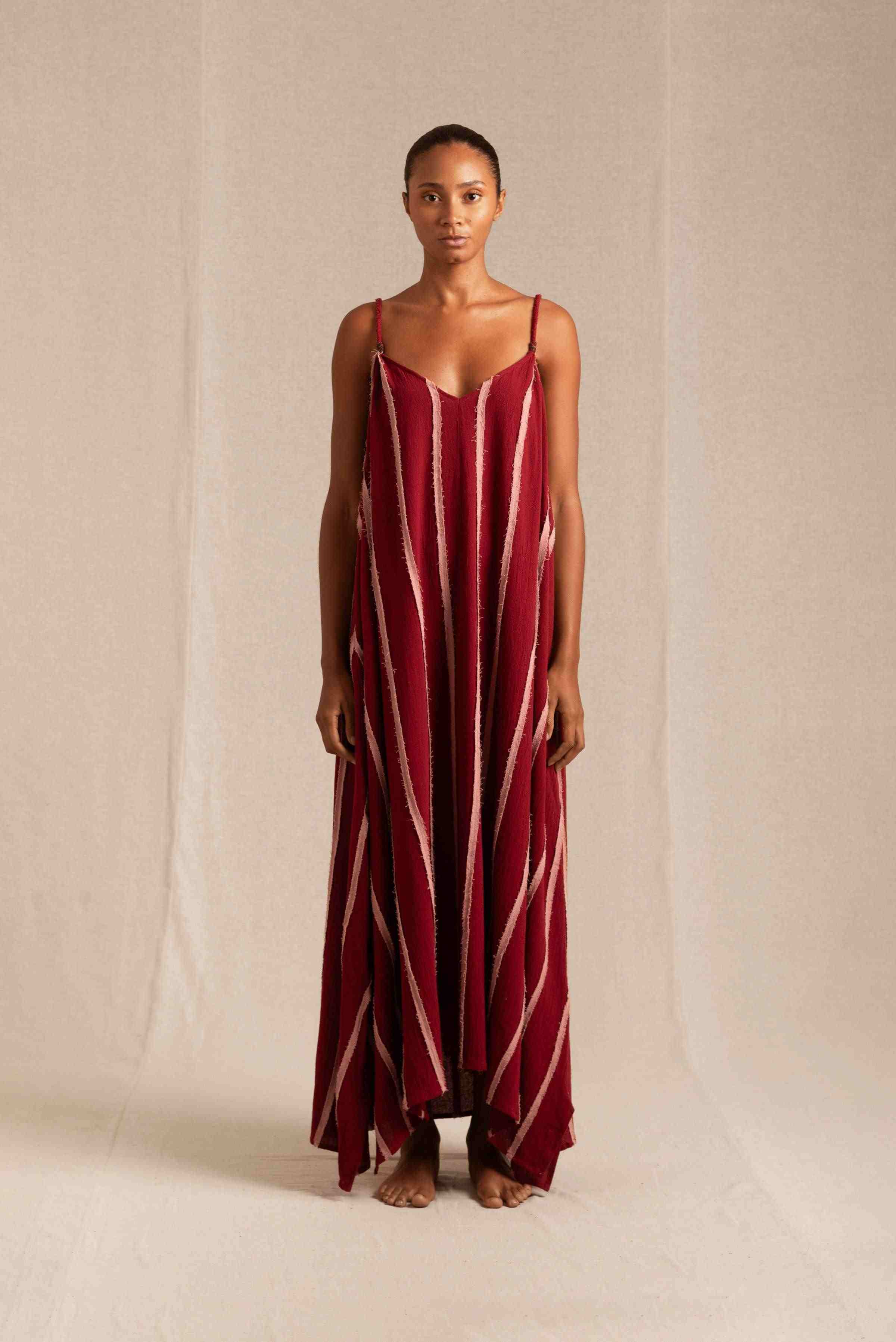 Kandii Dress Artisanal Cotton - Cherry / Desert Rose