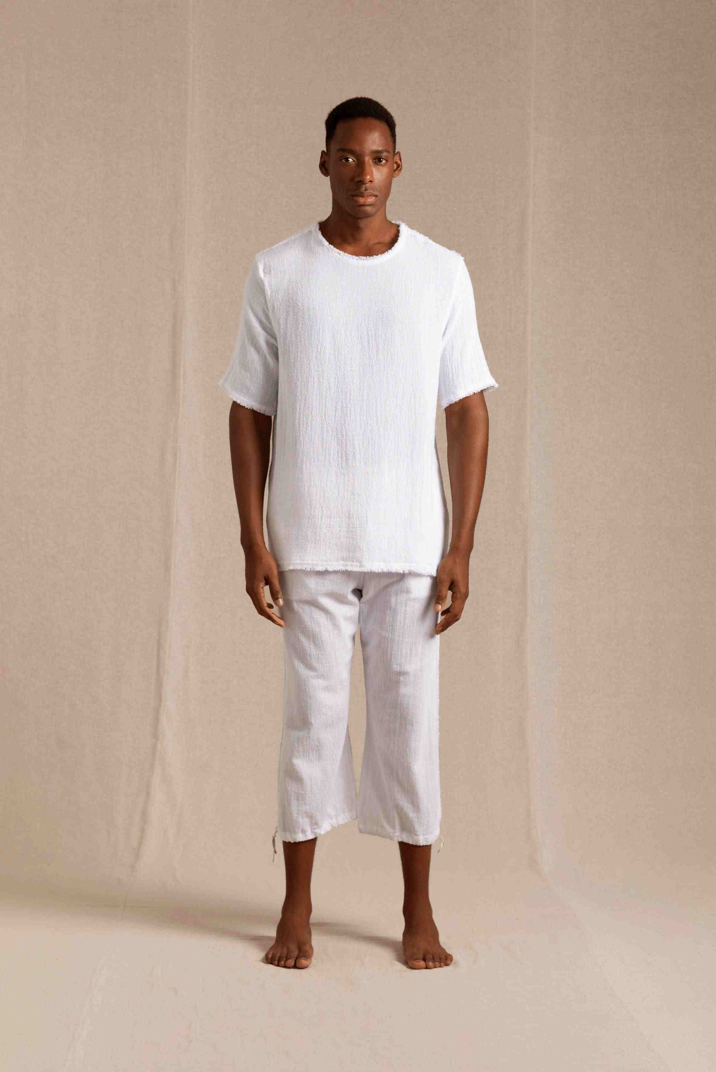 Kimon Shirt Cotton Jute - White