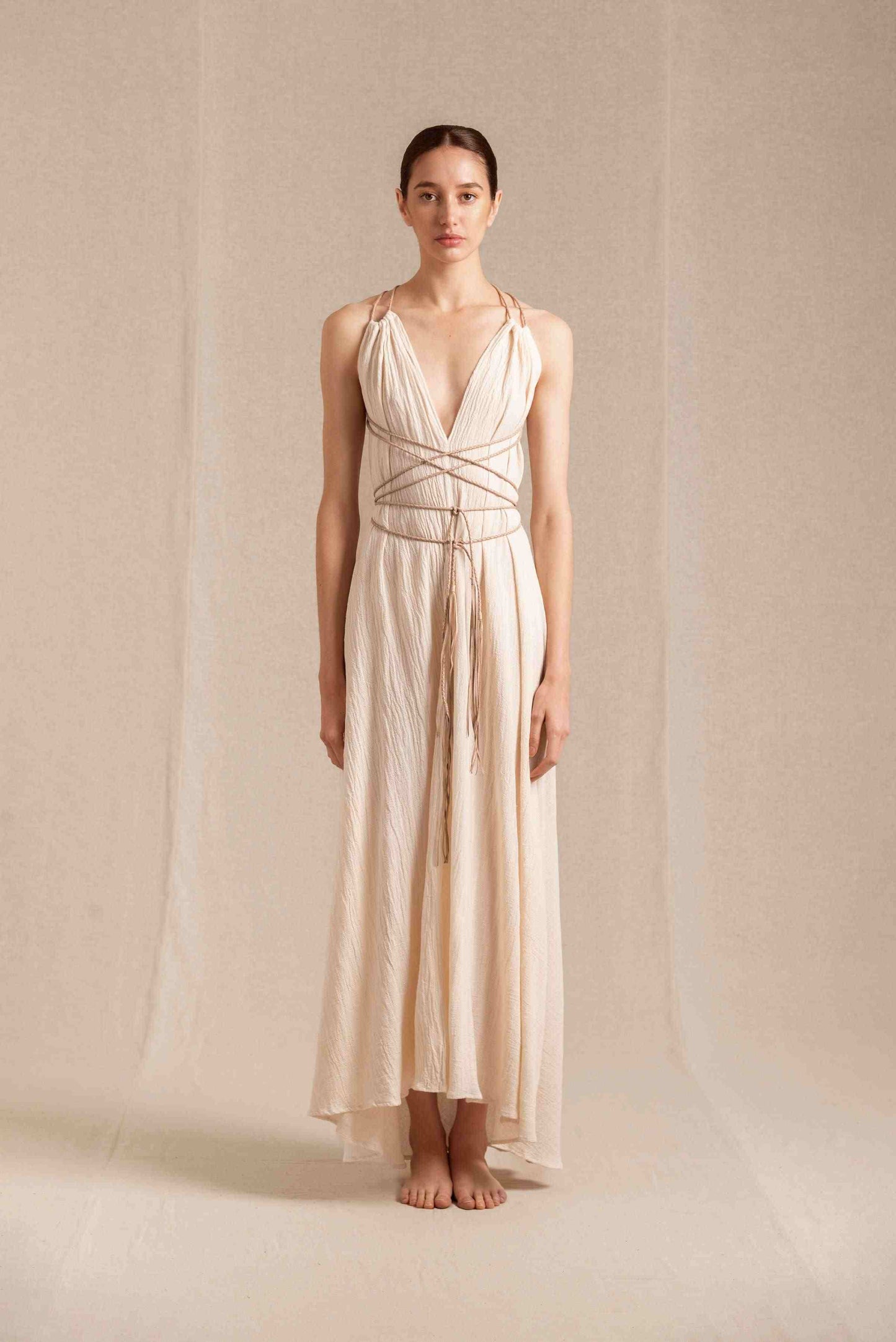 MAHAHUAL LONG DRESS - NATURAL