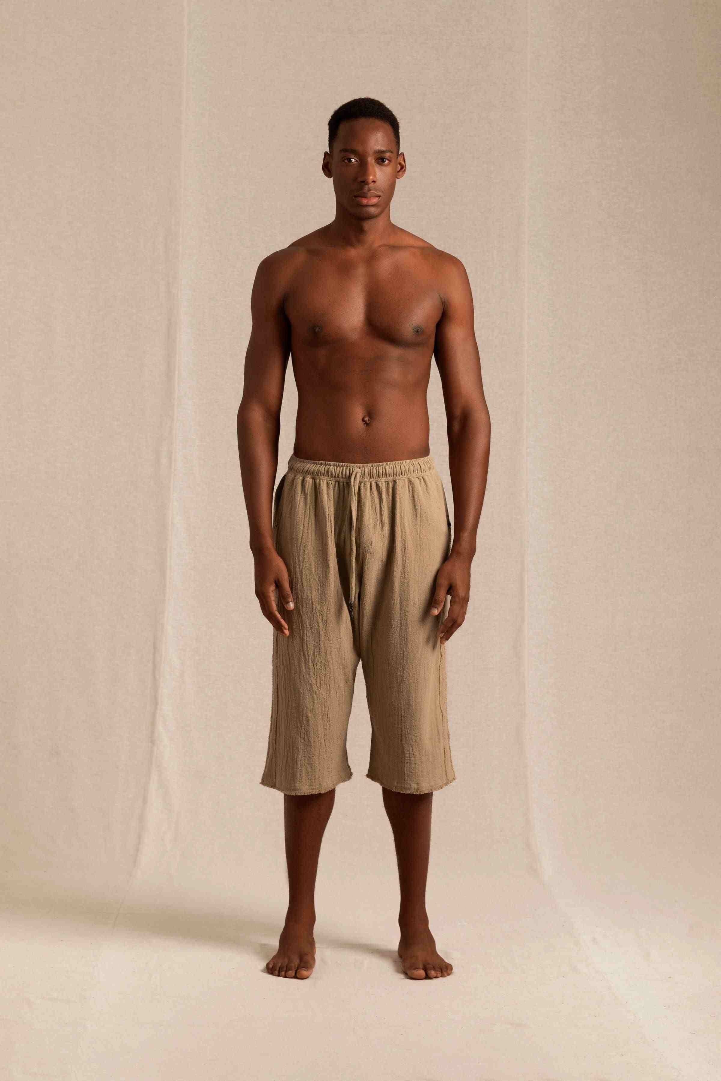 Neem Shorts Artisanal Cotton - Sepia