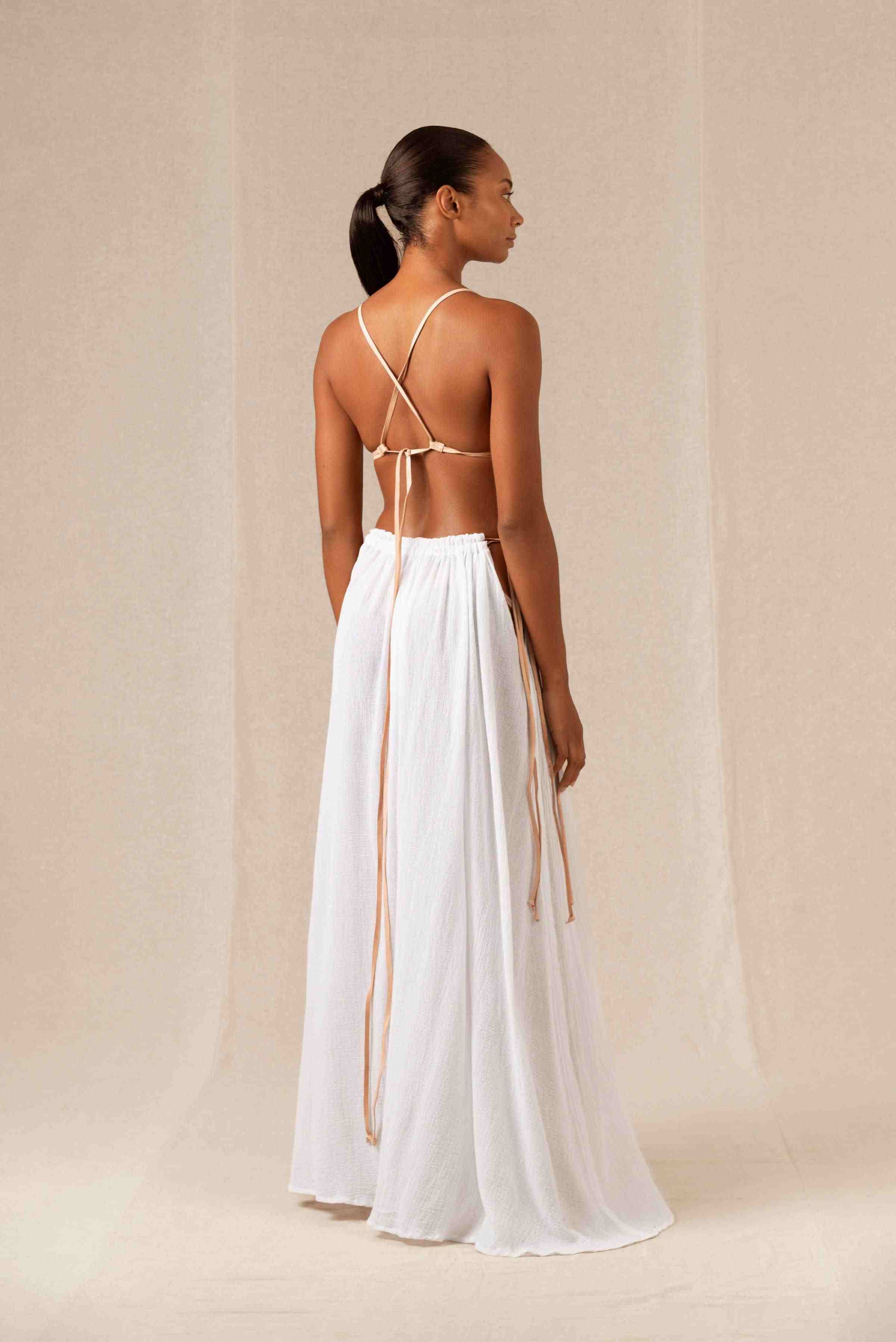 Pomolche Dress Cotton Gauze - White