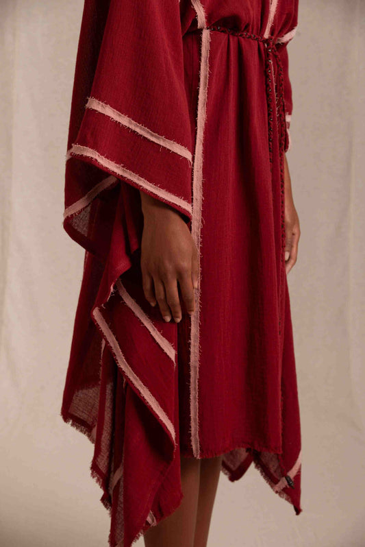 SUKSU KAFTAN - CHERRY / DESERT ROSE