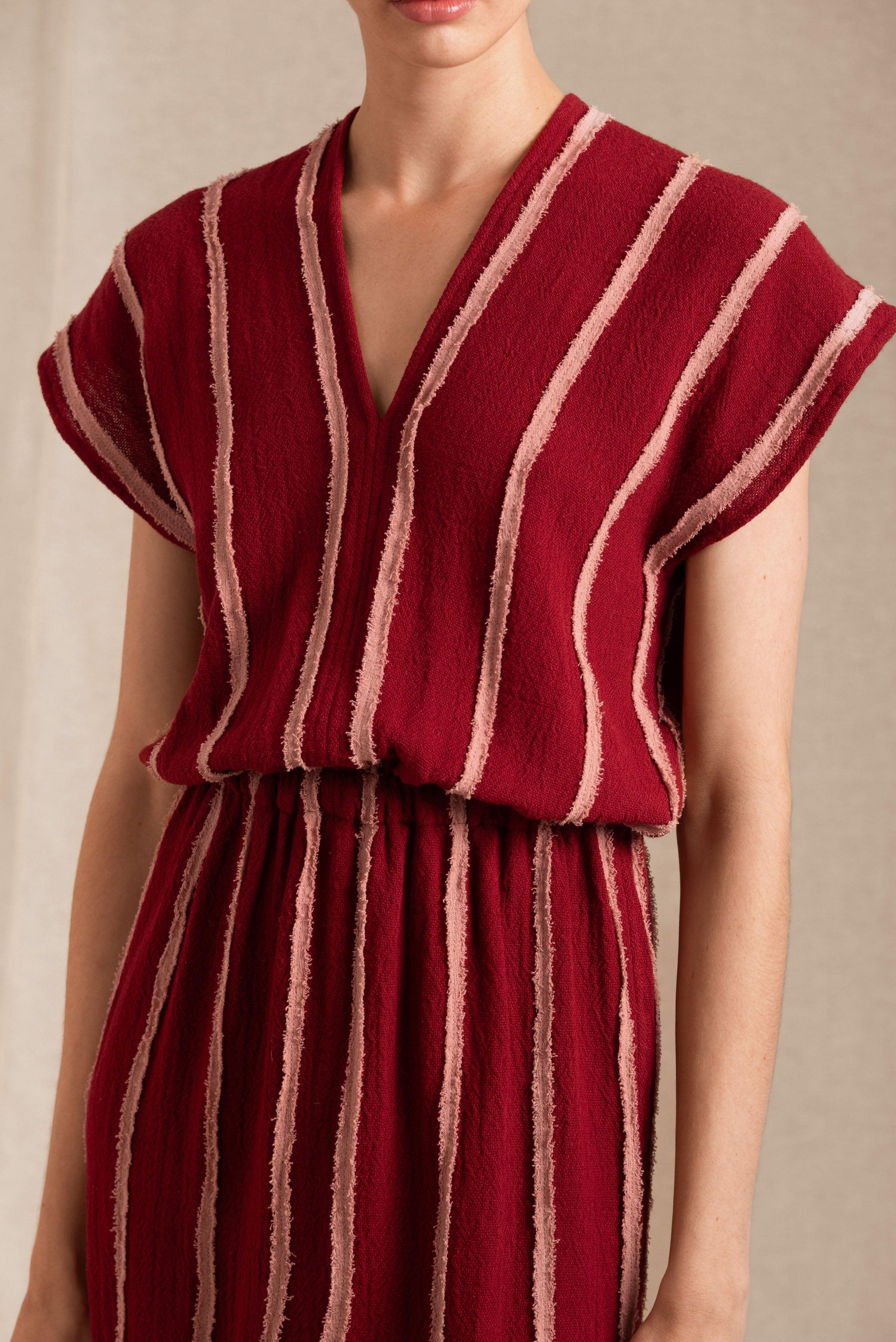 Tikui Dress Artisanal Cotton - Cherry / Desert Rose