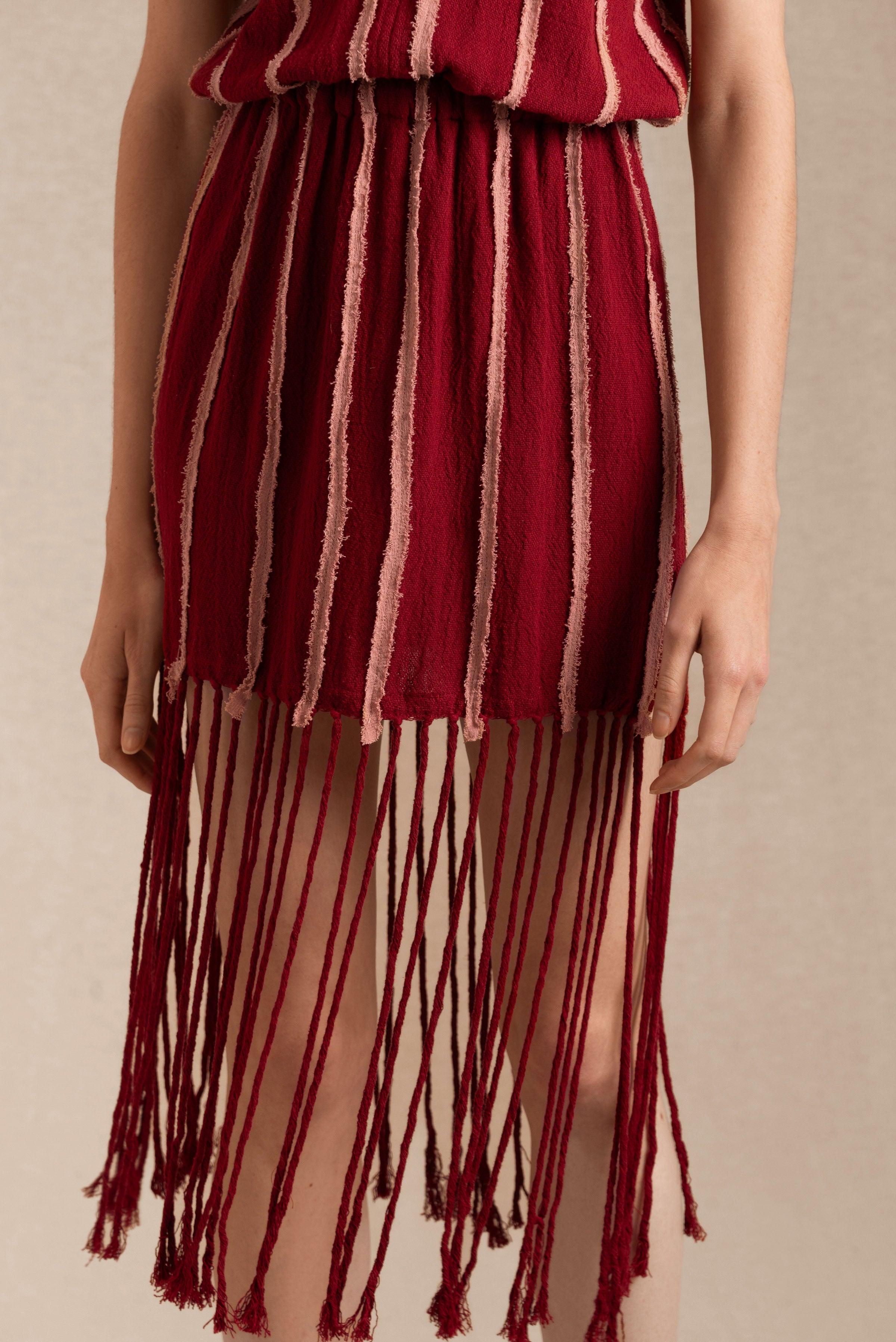 Tikui Dress Artisanal Cotton - Cherry / Desert Rose