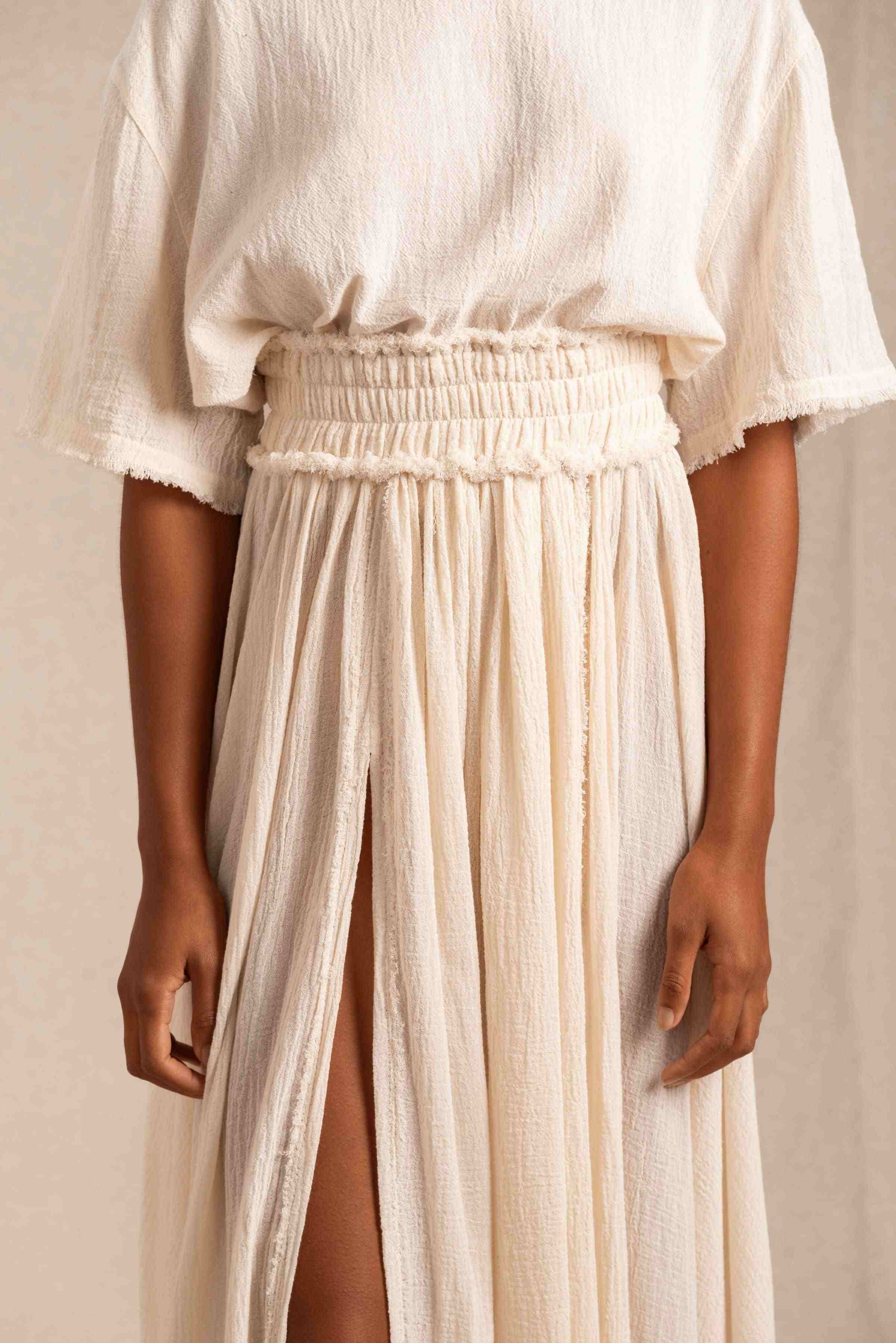 Uuchben Skirt Cotton Gauze - Natural