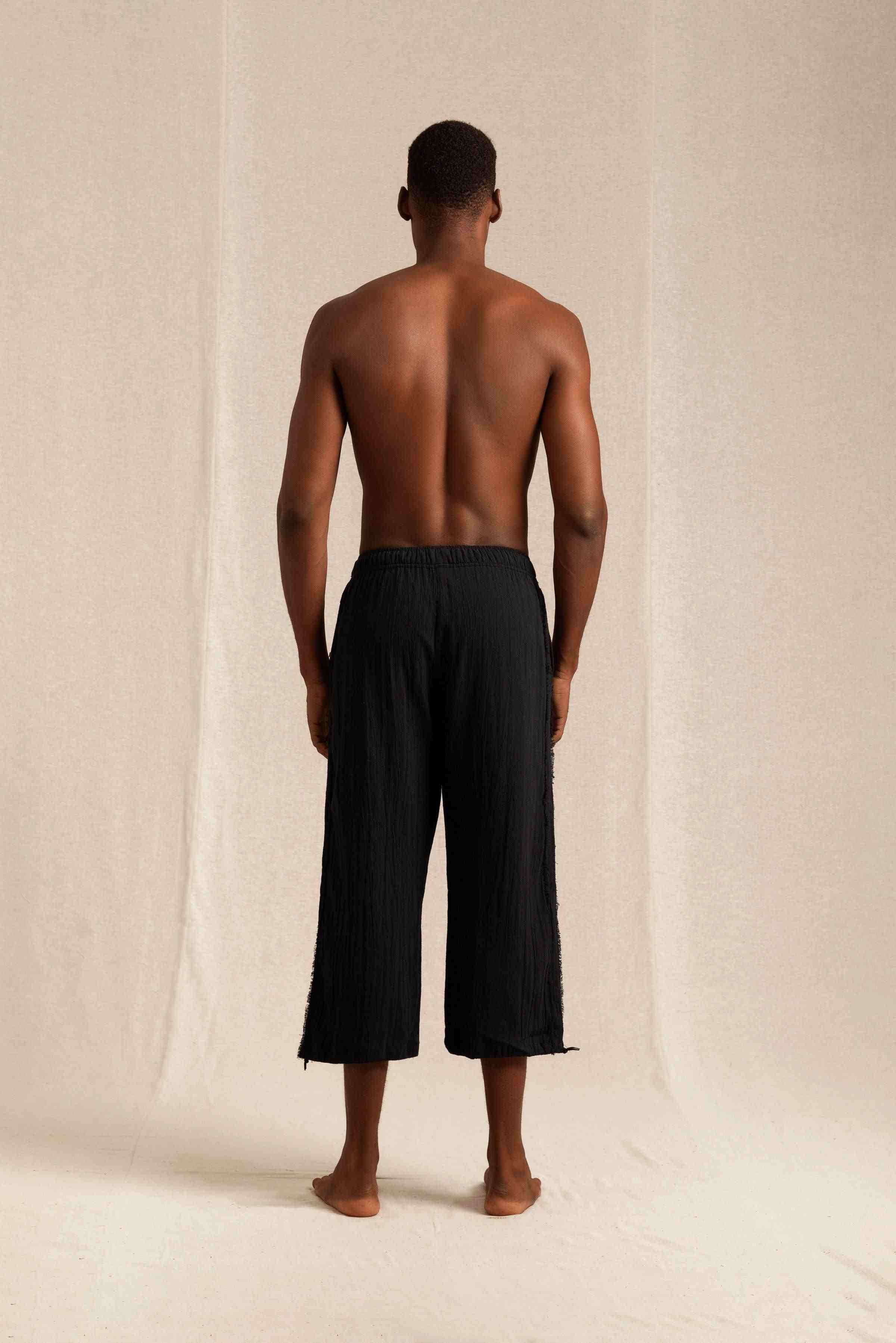 Wolpoch Pants Artisanal Cotton - Black