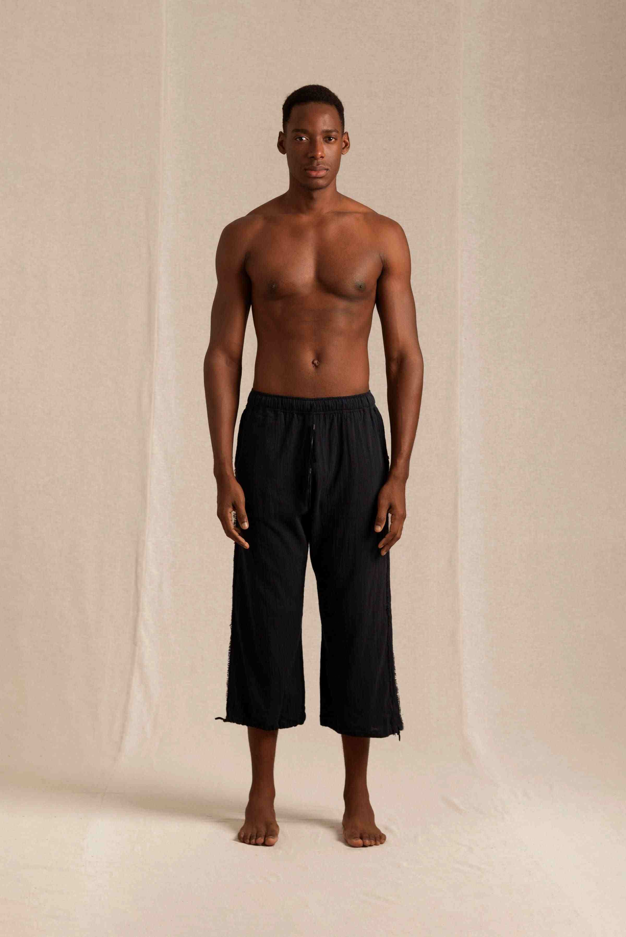 Wolpoch Pants Artisanal Cotton - Black
