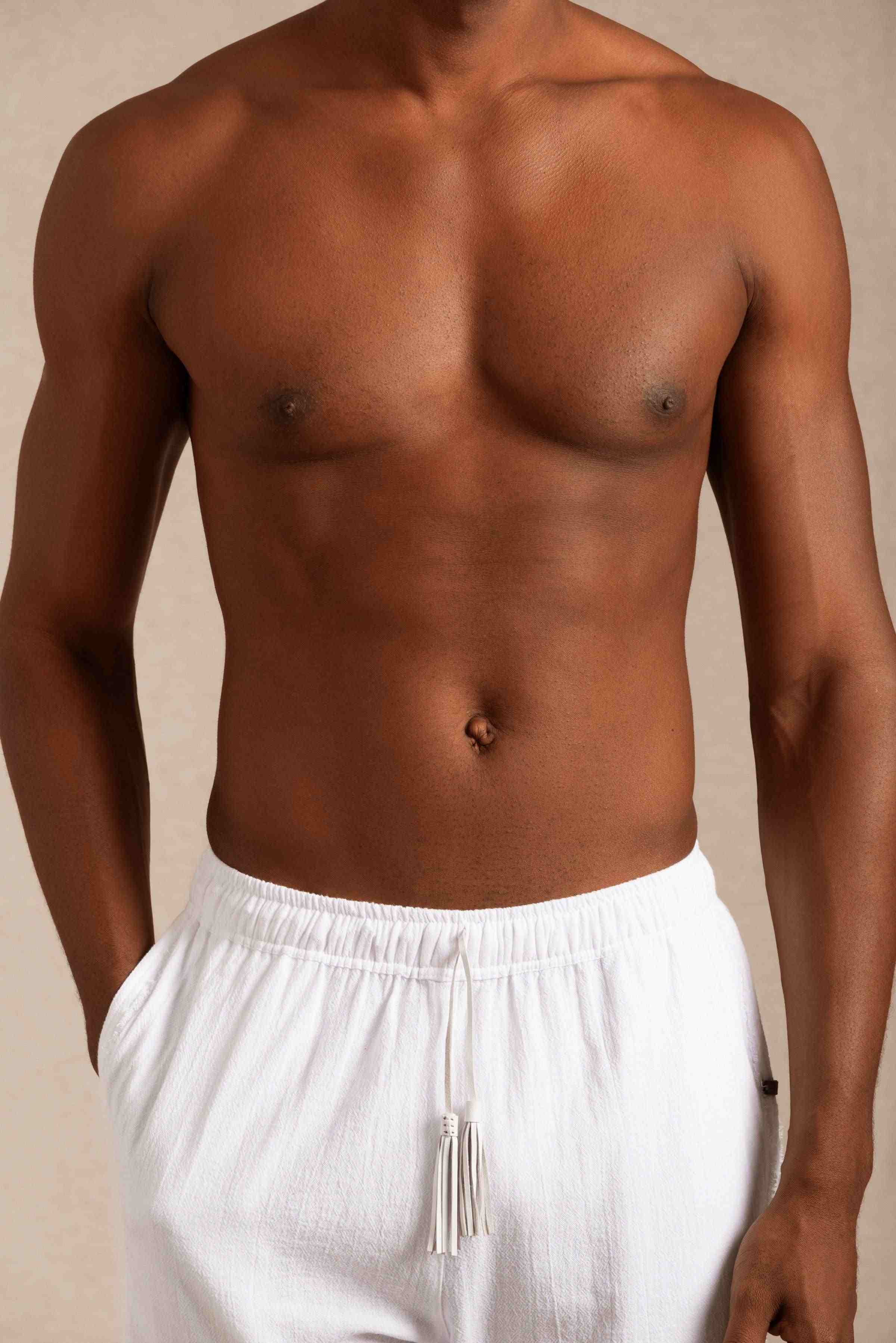 Wolpoch Pants Artisanal Cotton - White