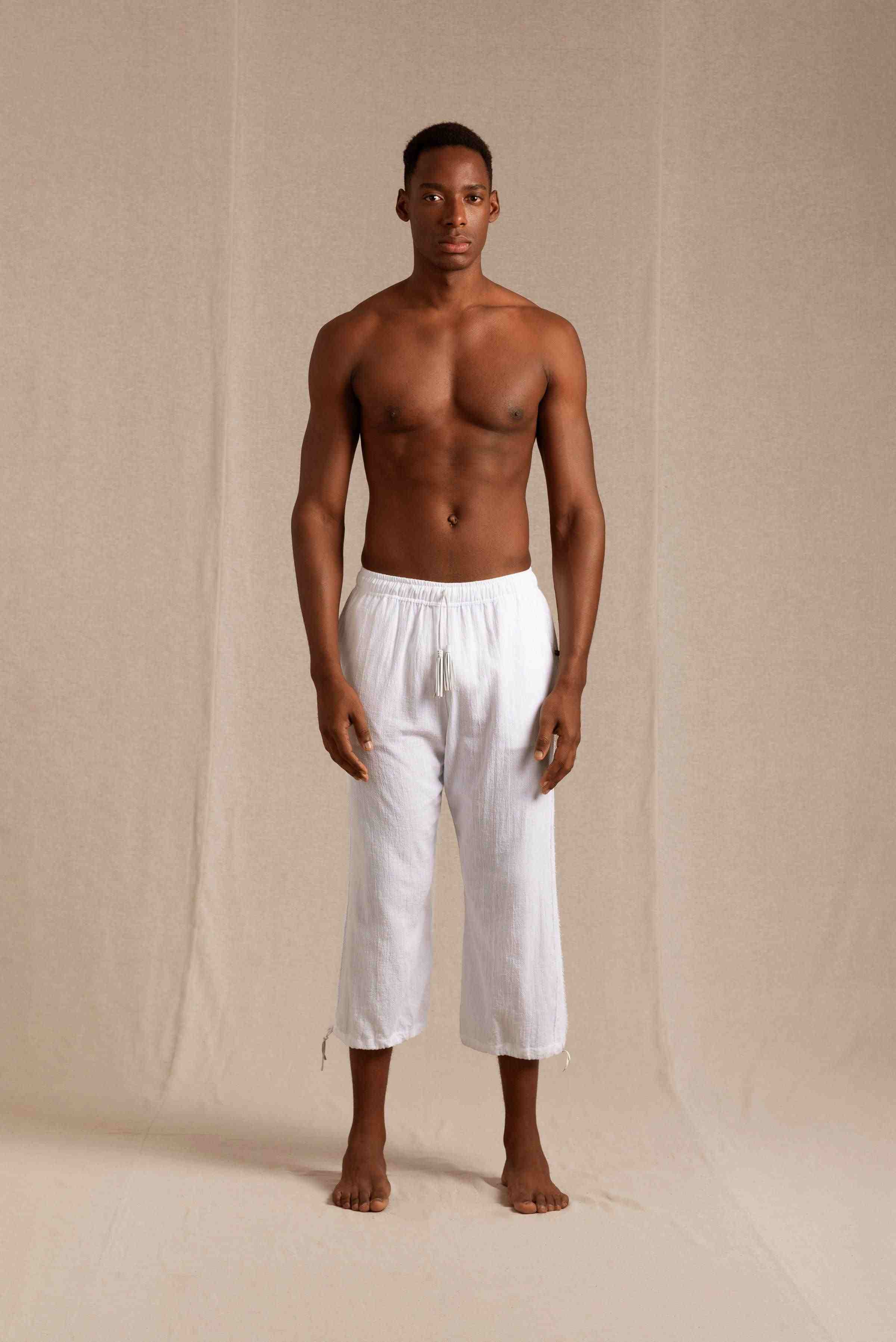 Wolpoch Pants Artisanal Cotton - White