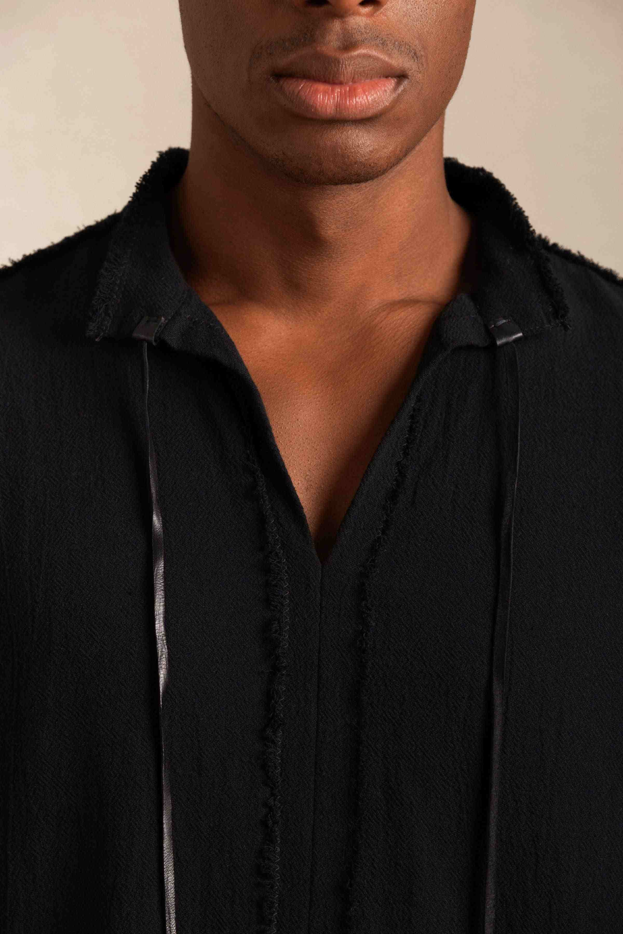 Xoo Shirt Cotton Jute - Black