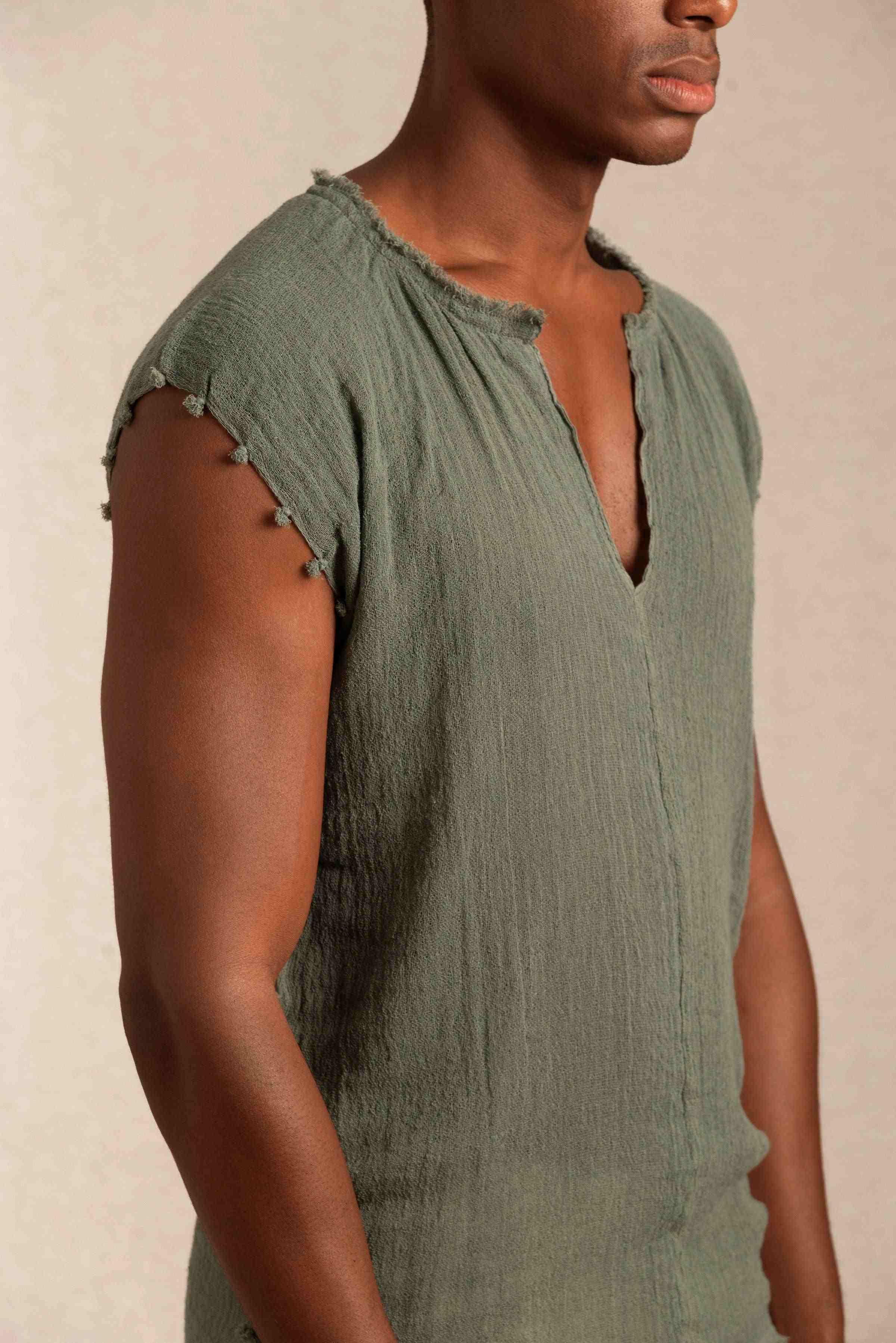 Xul Shirt Fine Cotton Gauze - Olive