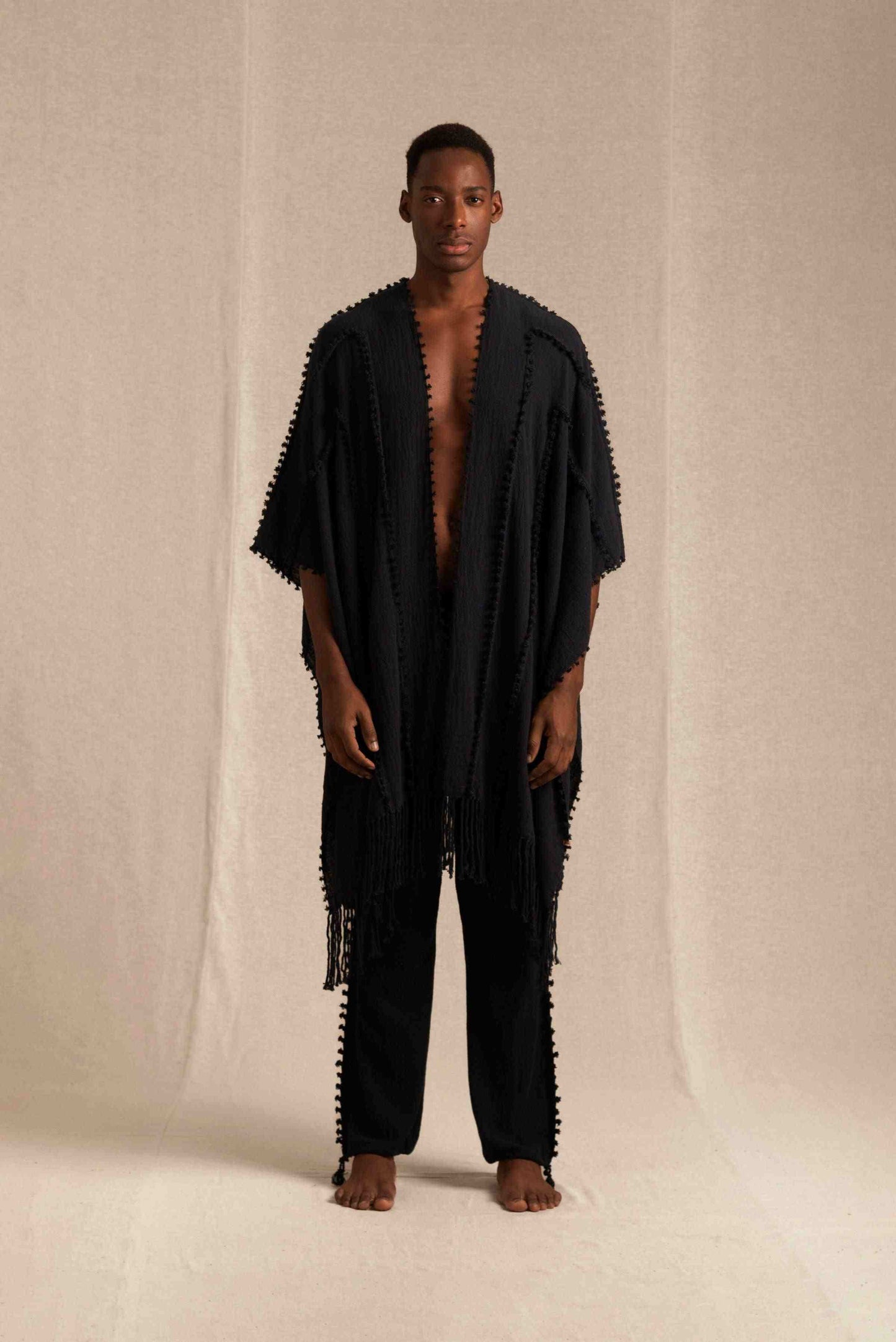 YALCHEN KNOTS CAPE - BLACK