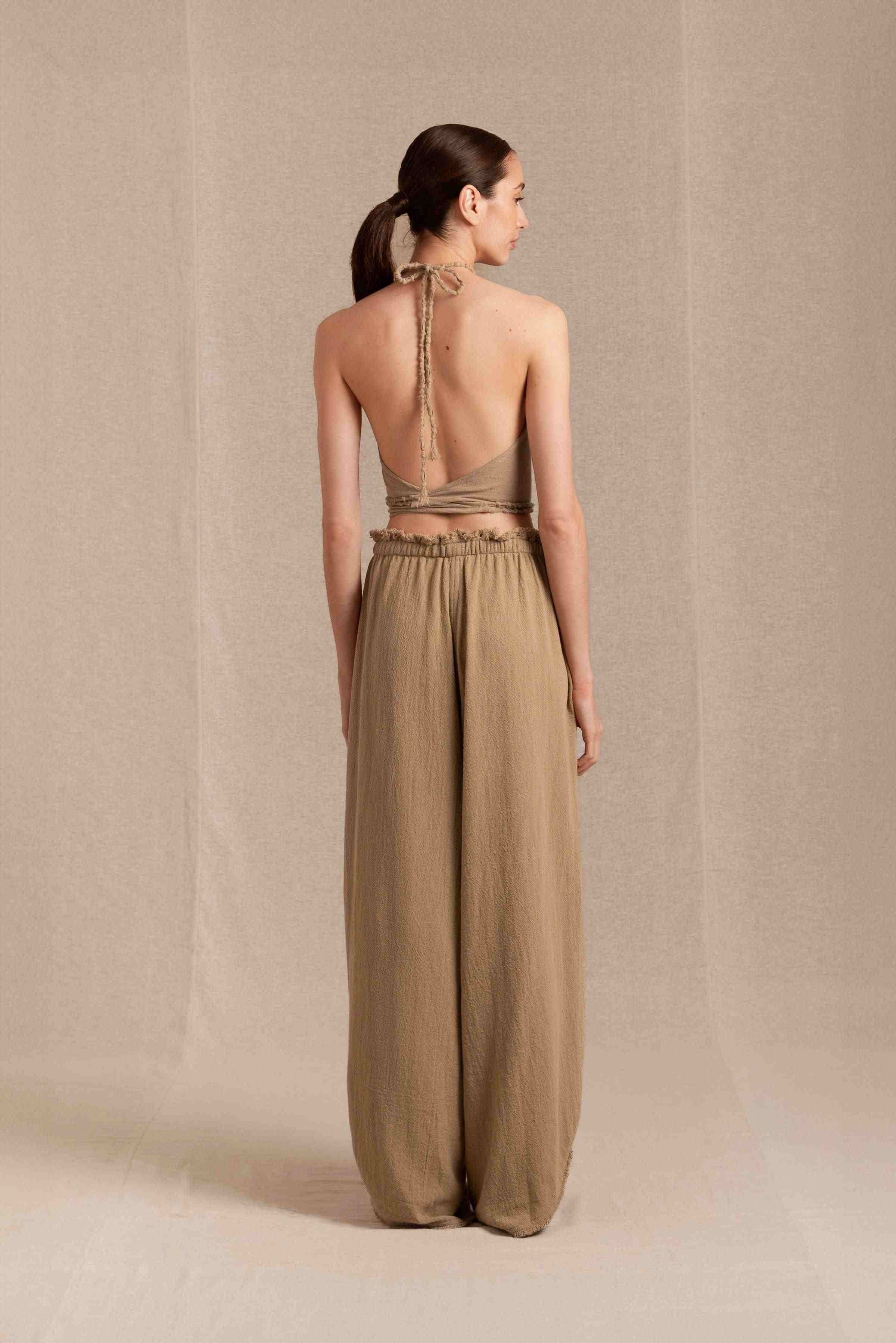 Yalton Top Macramé Leather - Sepia