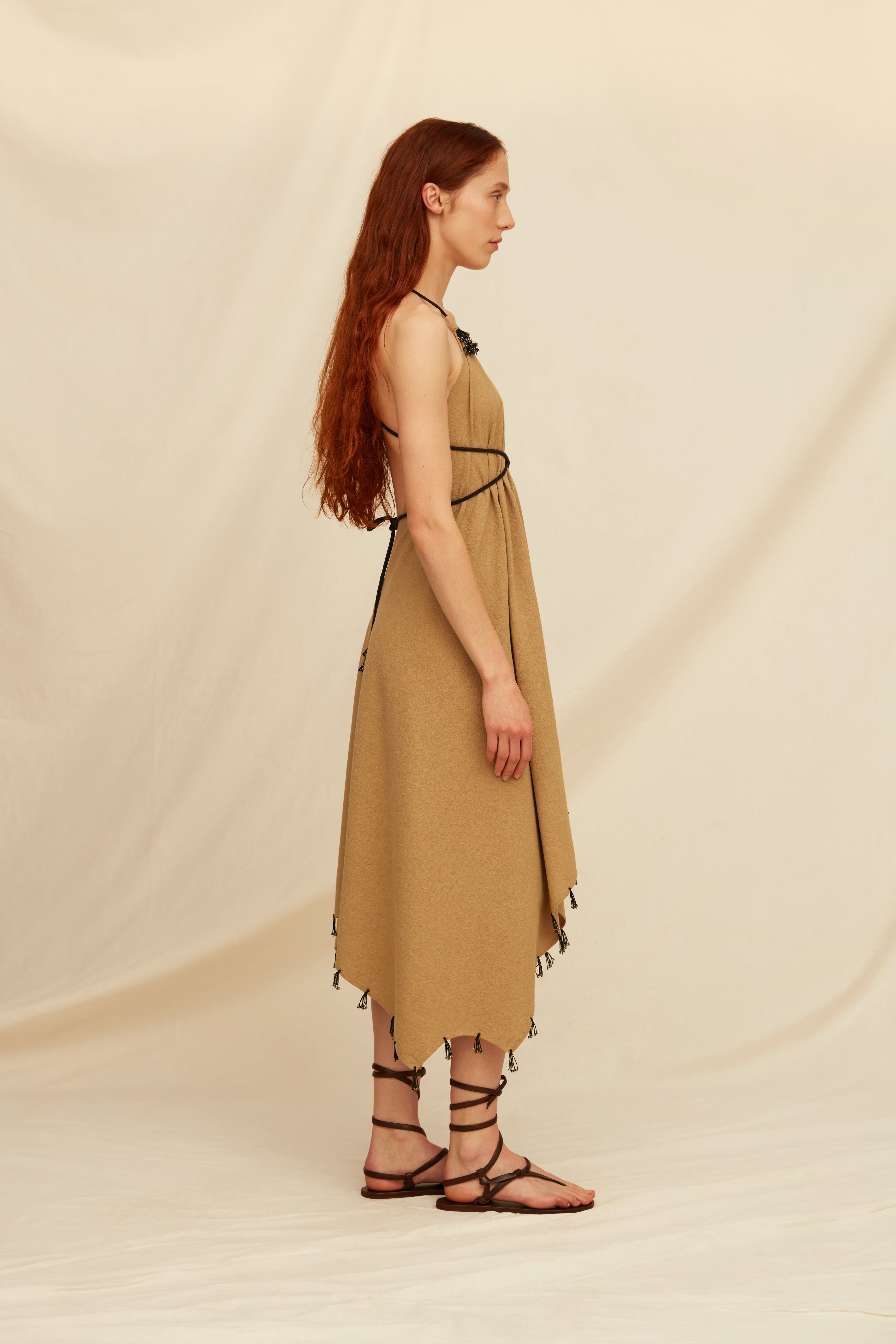 Aaklix Dress Artisanal Cotton - Sepia