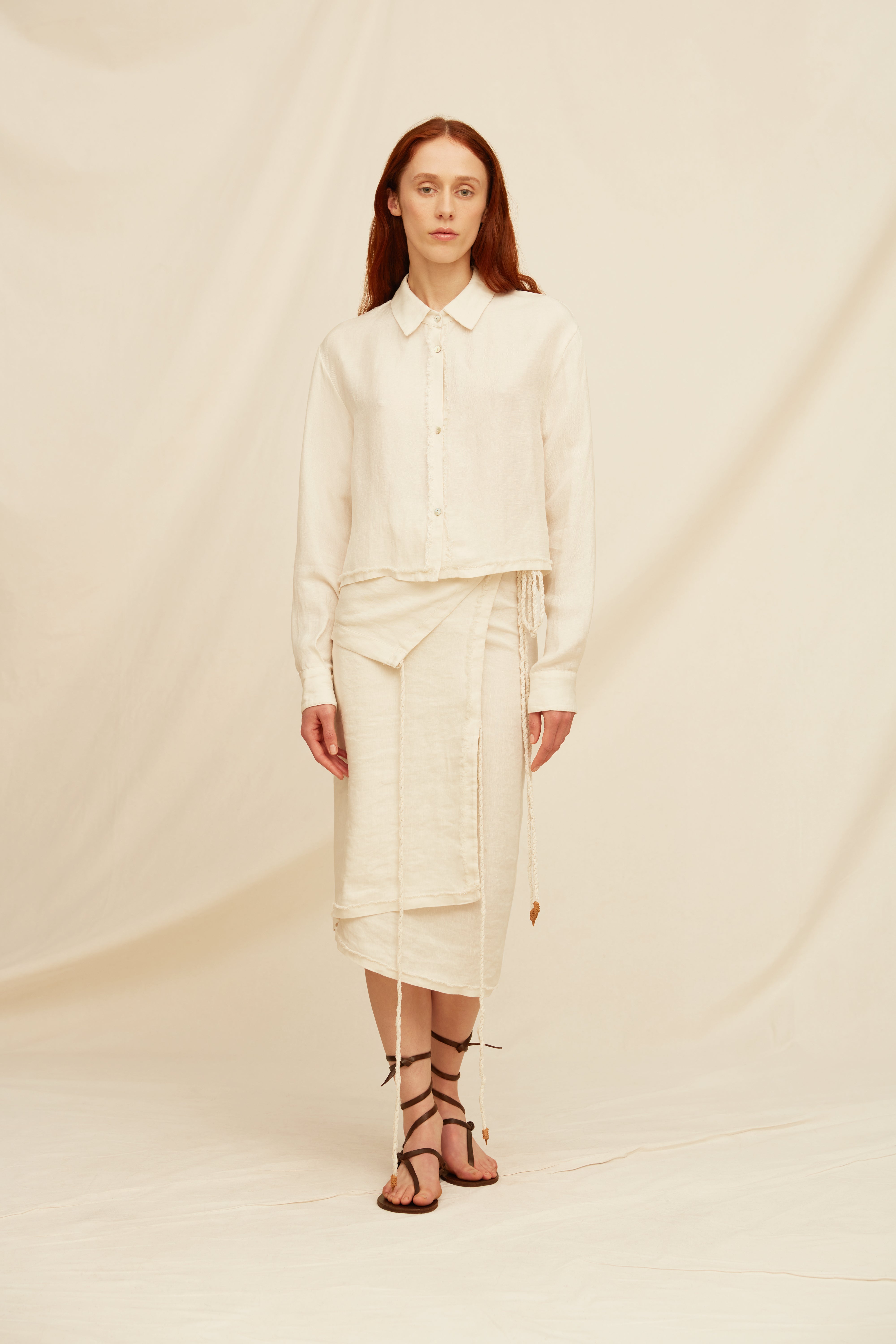 Aguyain Shirt Linen Cupro - Bone