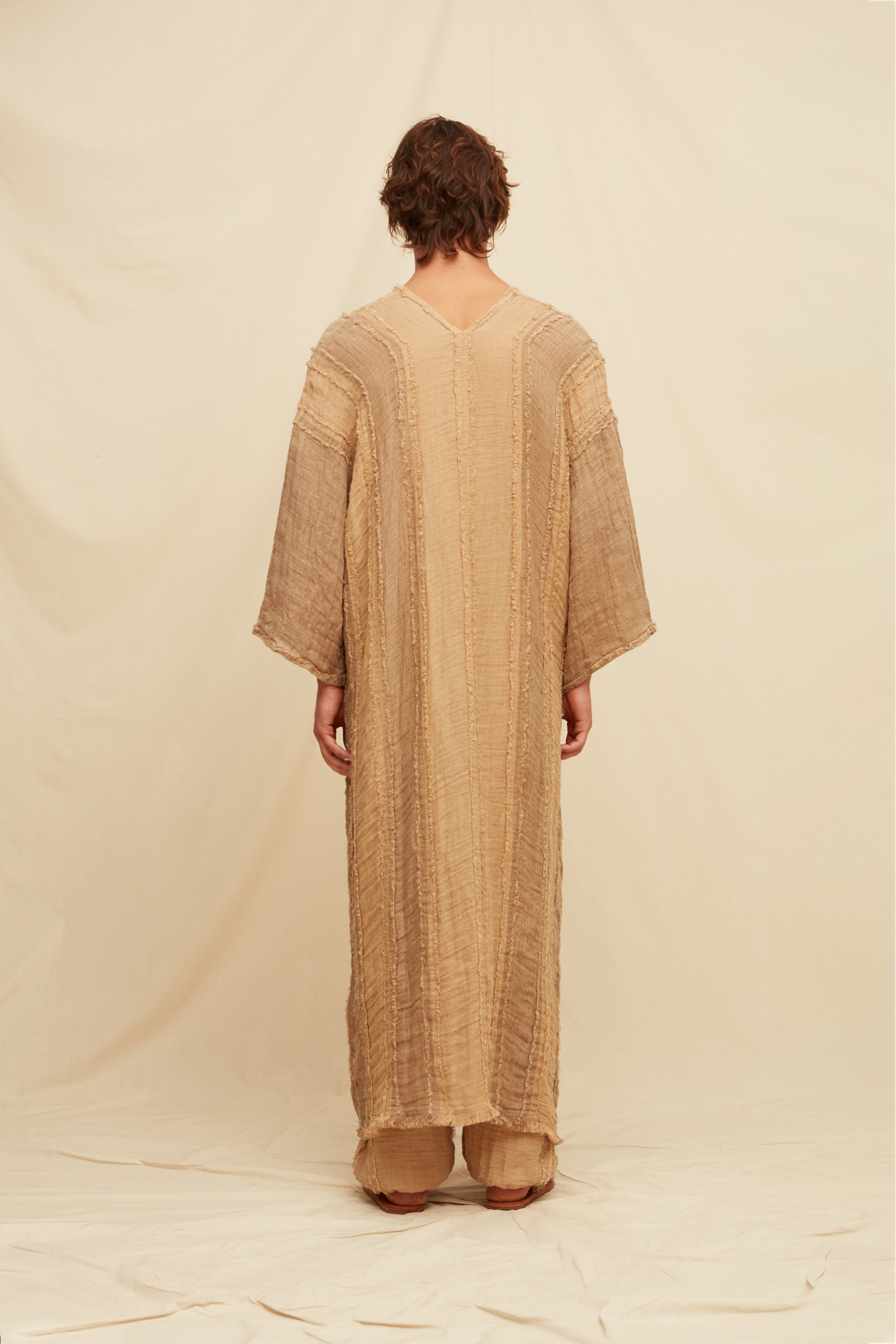 Aniu Lines Vest Linen Cotton - Taupe / Clay